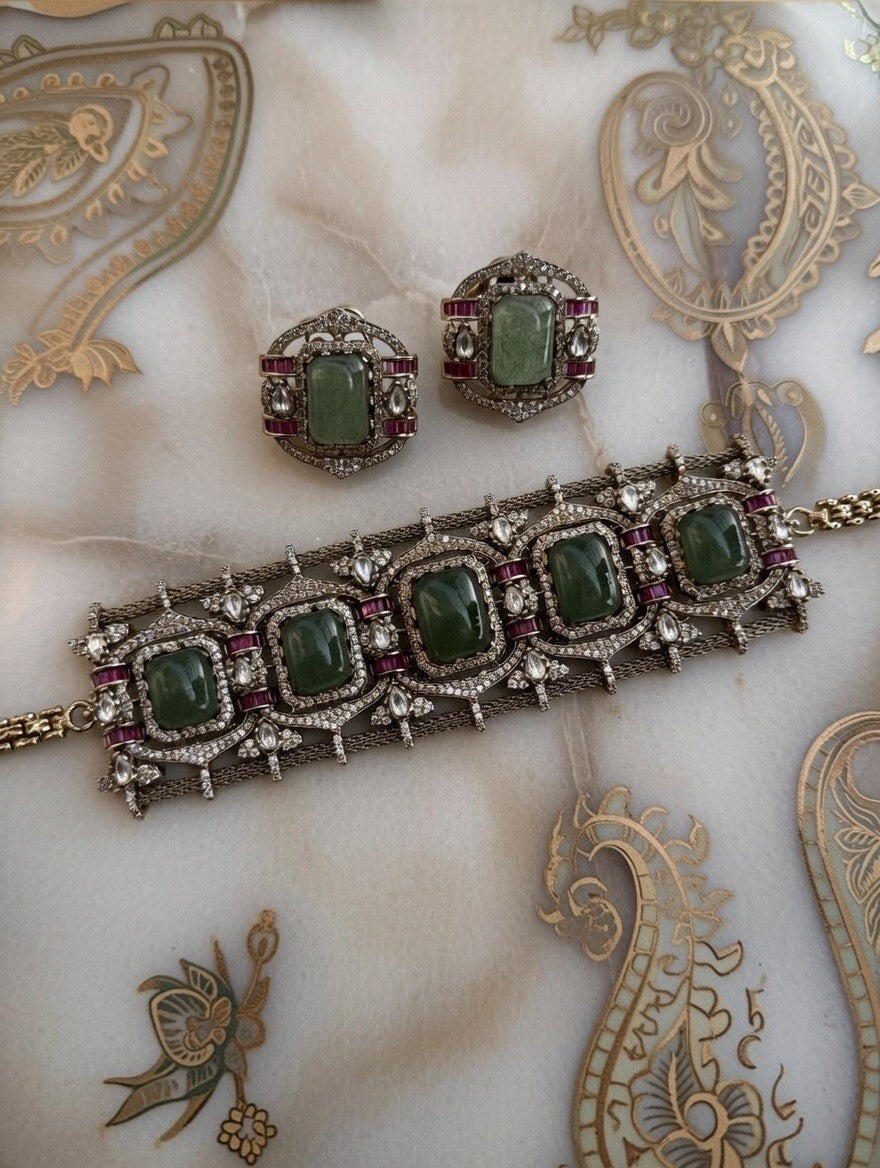 Vivaah Emerald Bridal Choker Set