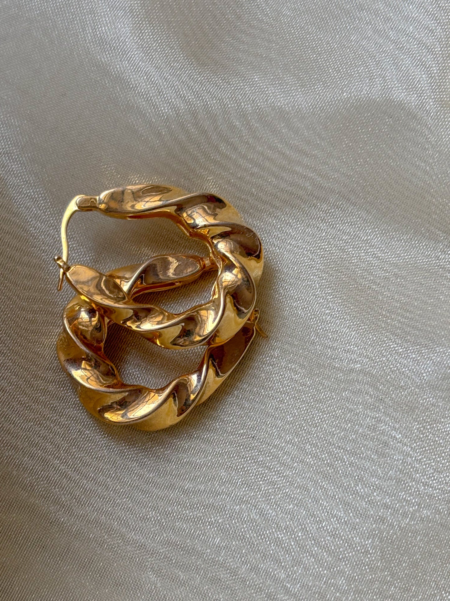 Gold Spiral Hoops