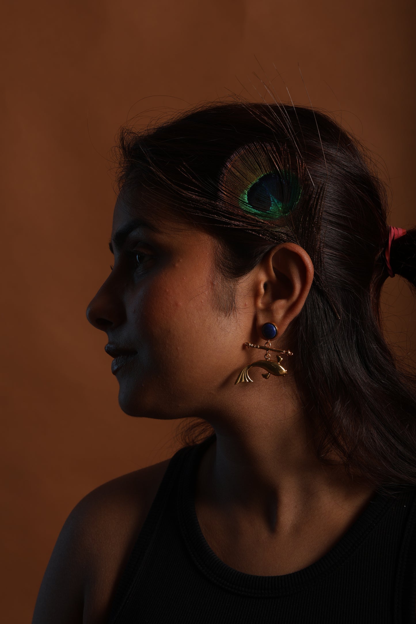 Golden Flute and Flow Danglers