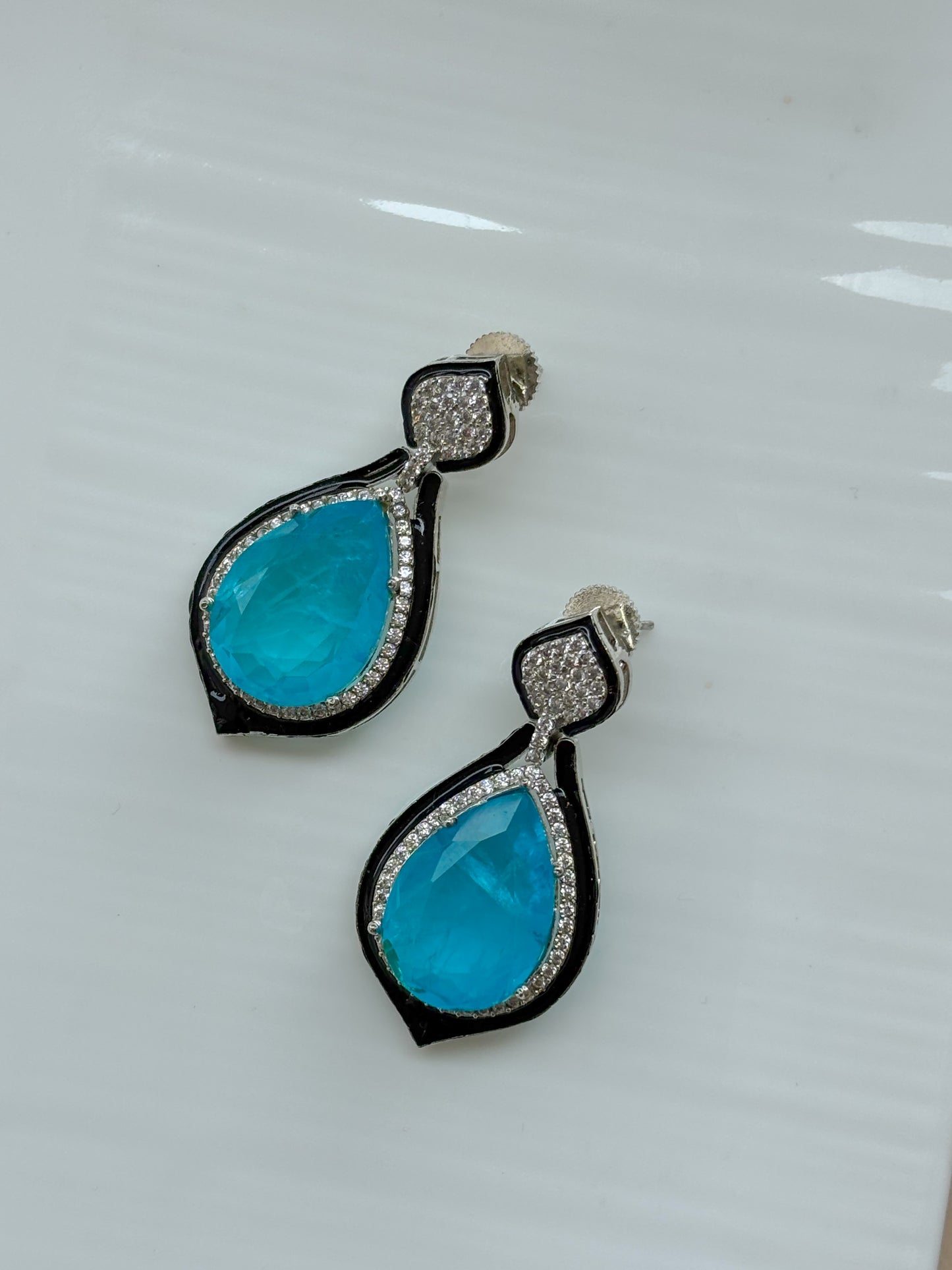 Vibrant Blue Teardrop Earrings