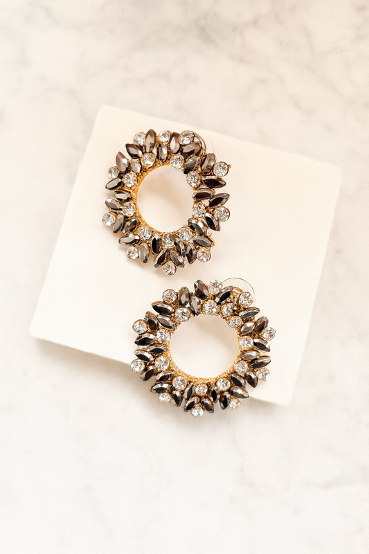 Elegant Crystal Hoop Earrings – Timeless Sparkle for Every Occasion