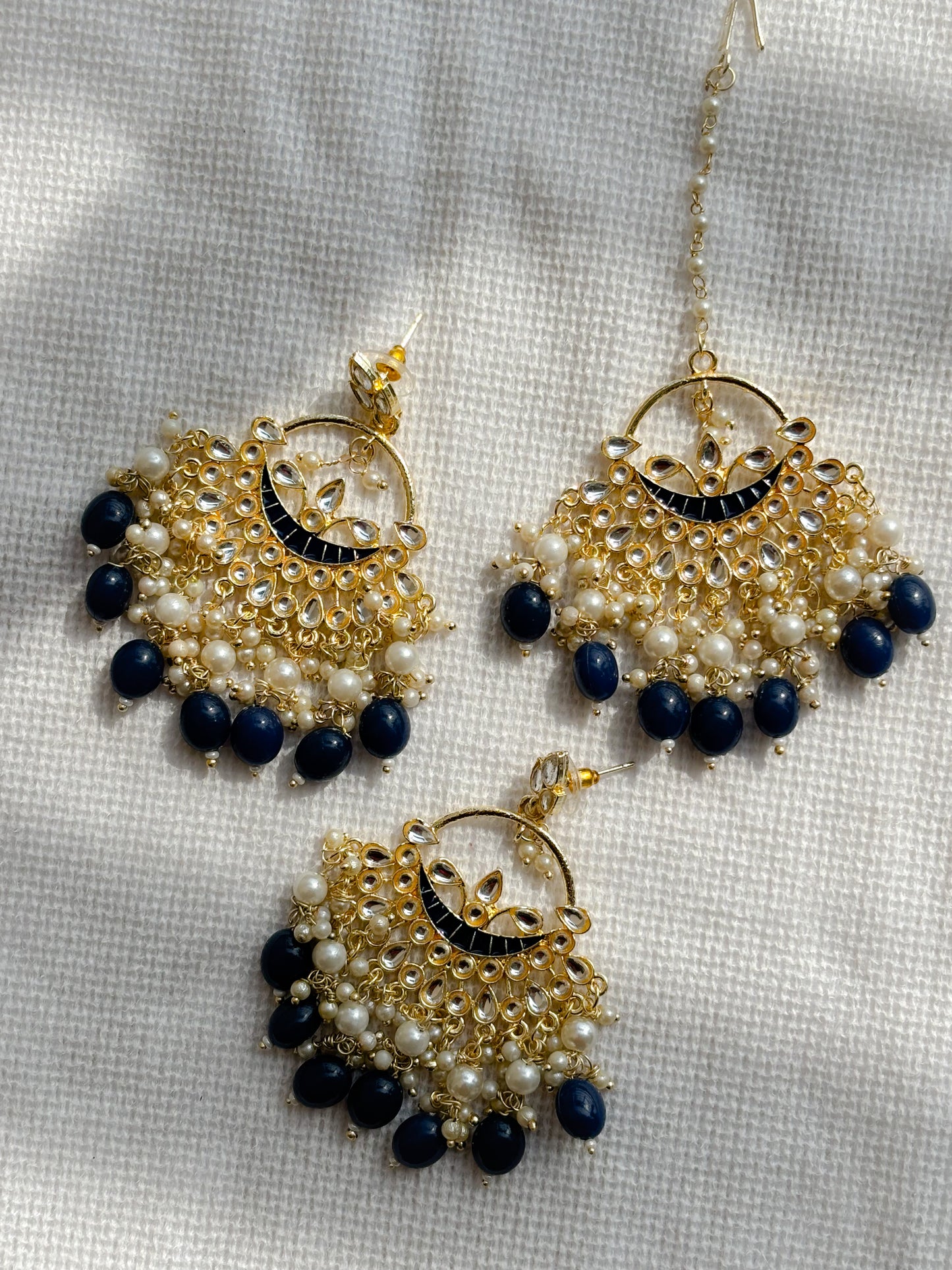 Mehr Raven Kundan Tikka Set