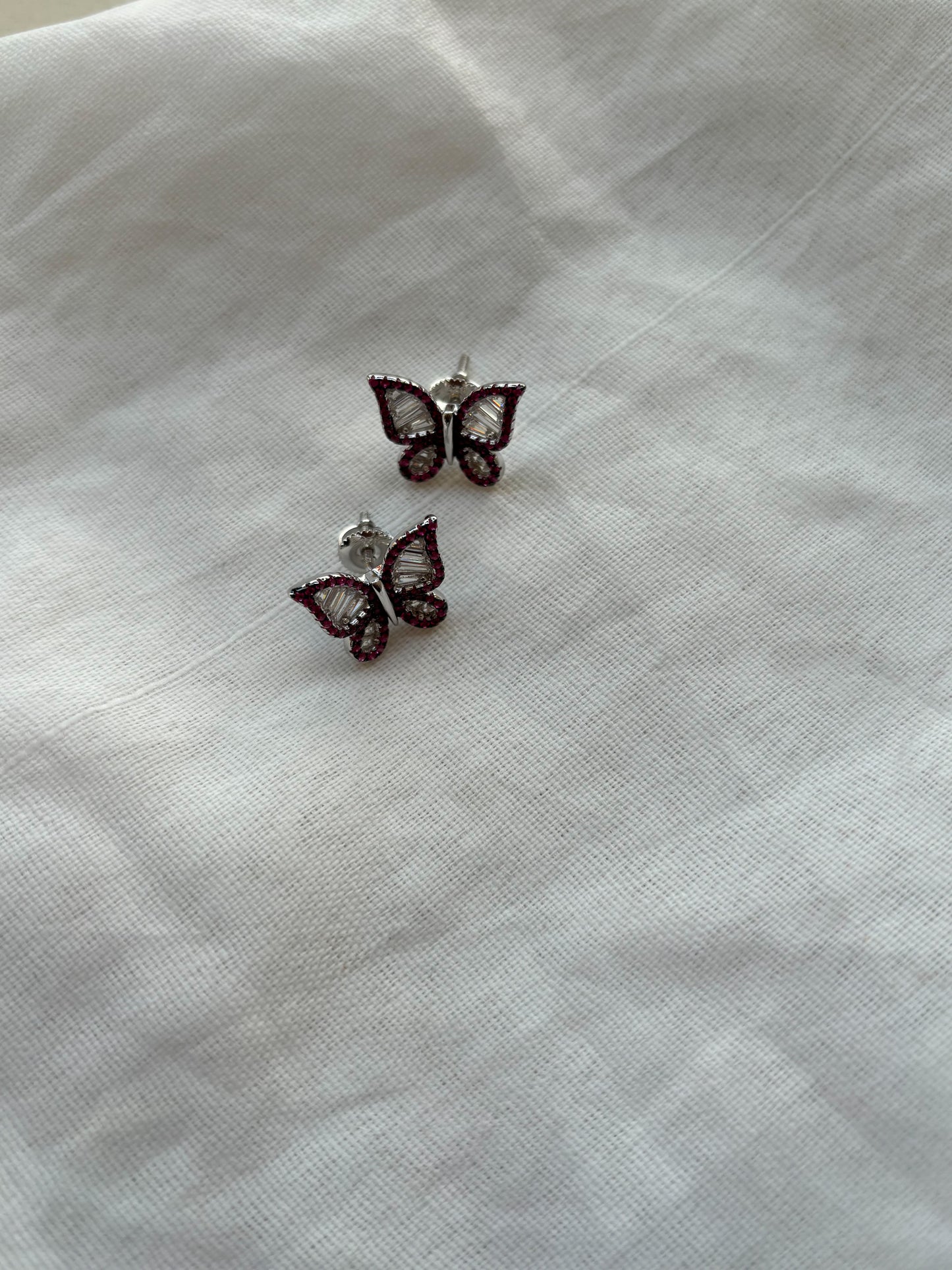 Dainty Butterfly Silver Studs