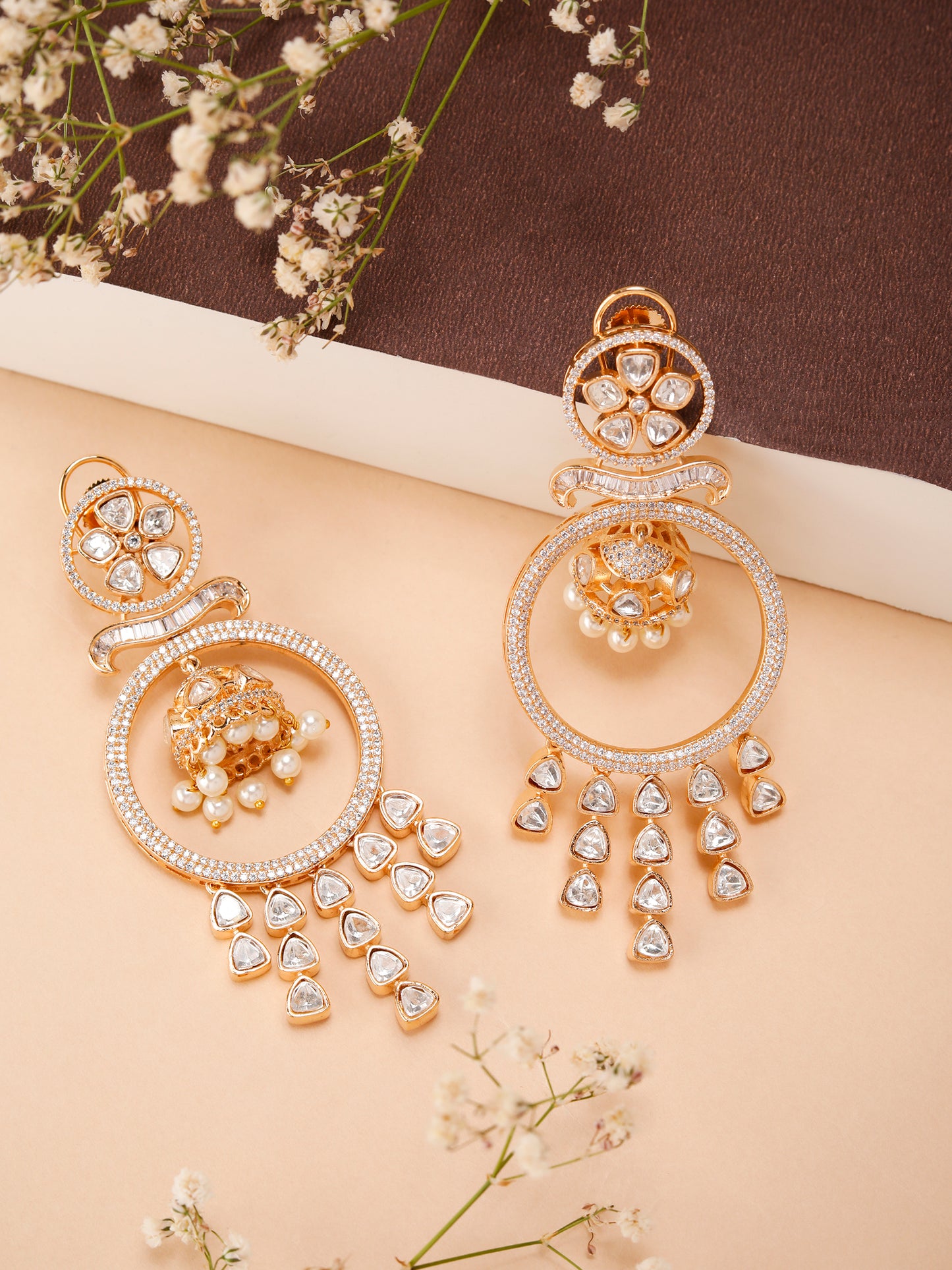 Golden Moissanite Kundans