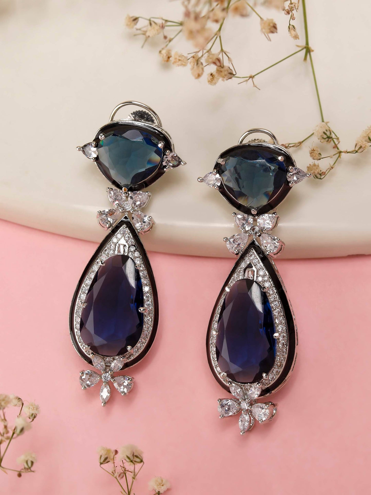 Sapphire Doublet Blossom Earrings