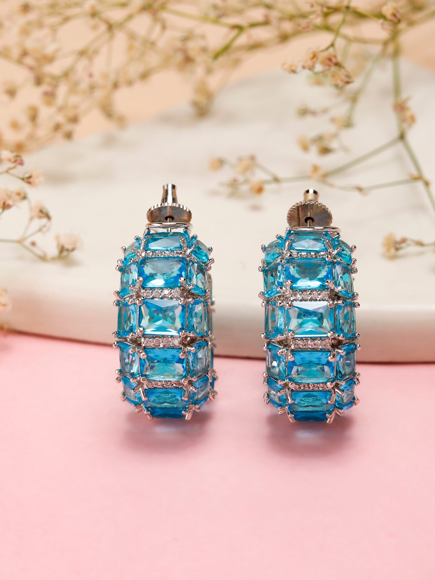 Ocean Gemstone Hoops