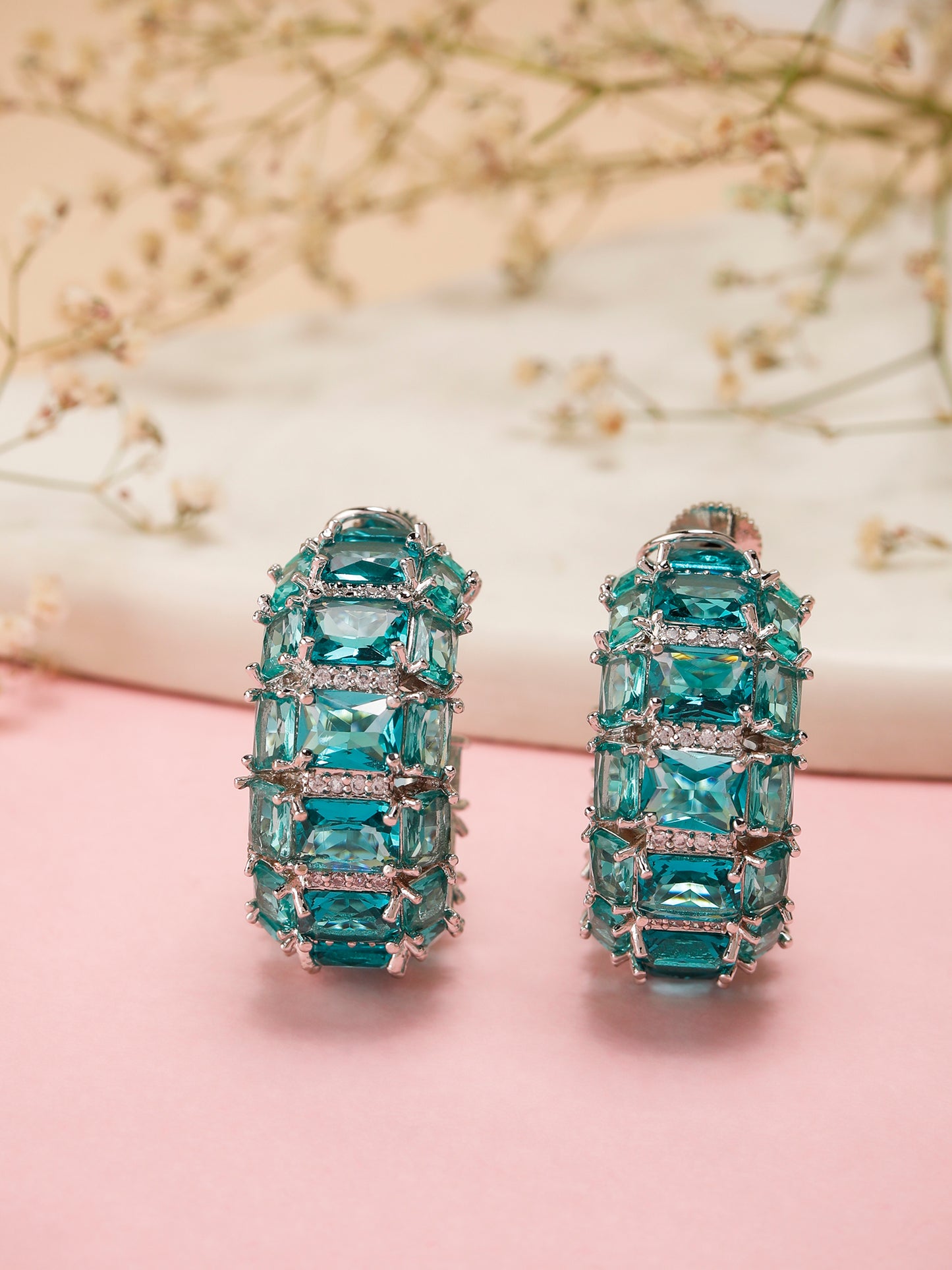 Forest Gemstone Hoops