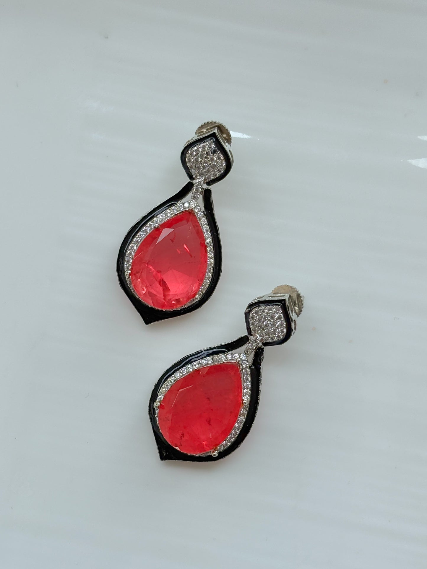 Bold Ruby Teardrop Earrings