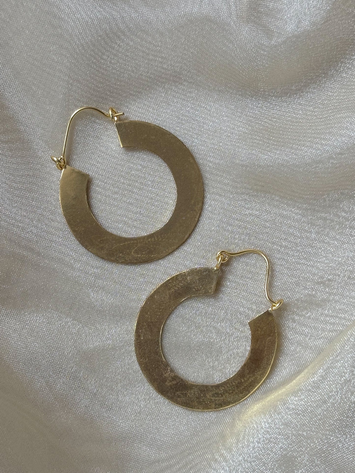 Crescent Gold Hoops