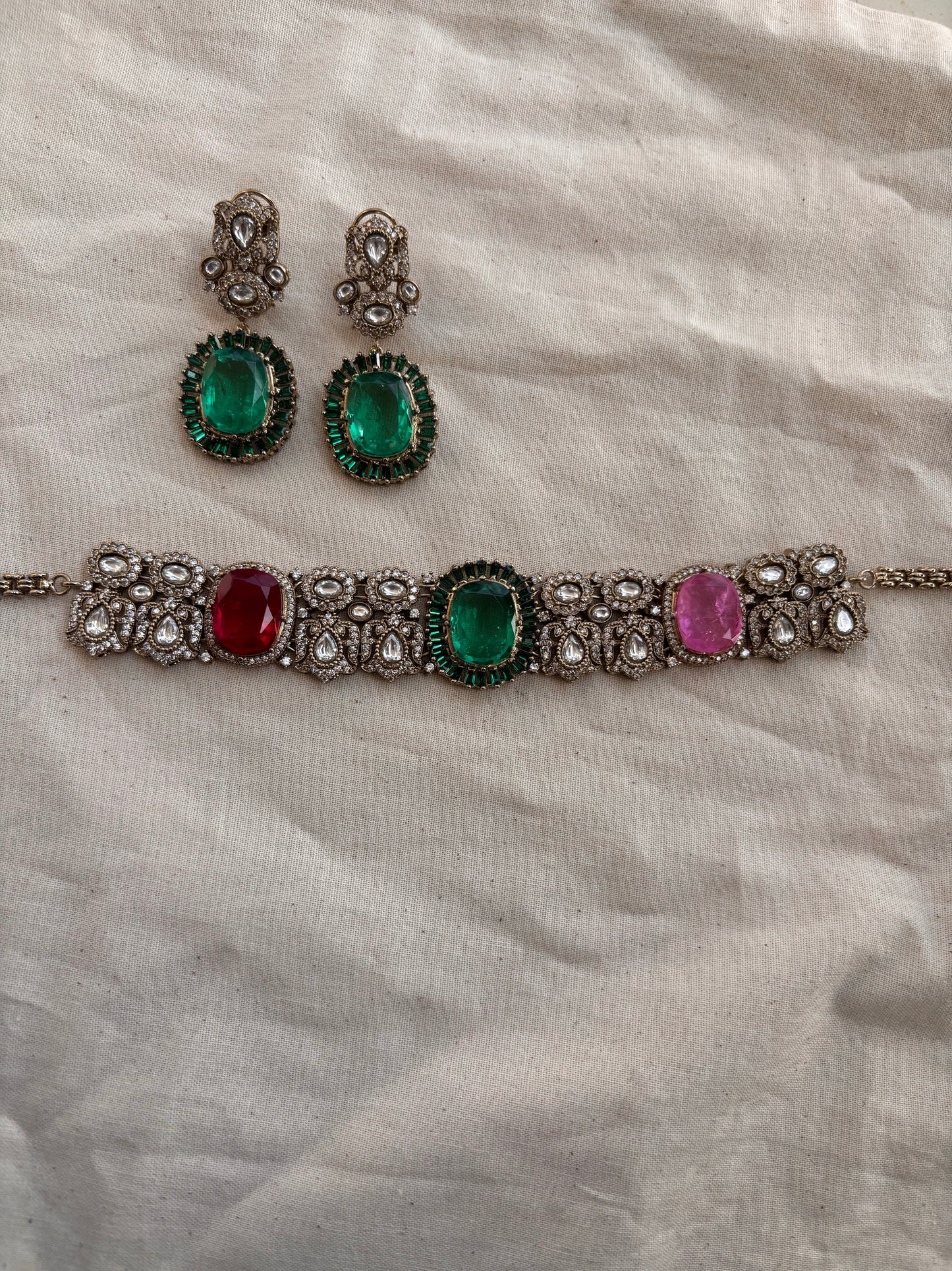 Luxe Gemstone Statement Choker Set