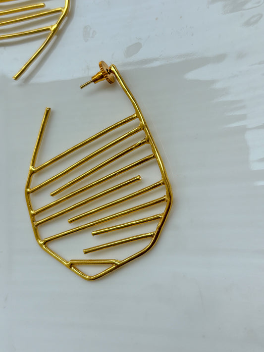 Gold Lattice Drop Earrings