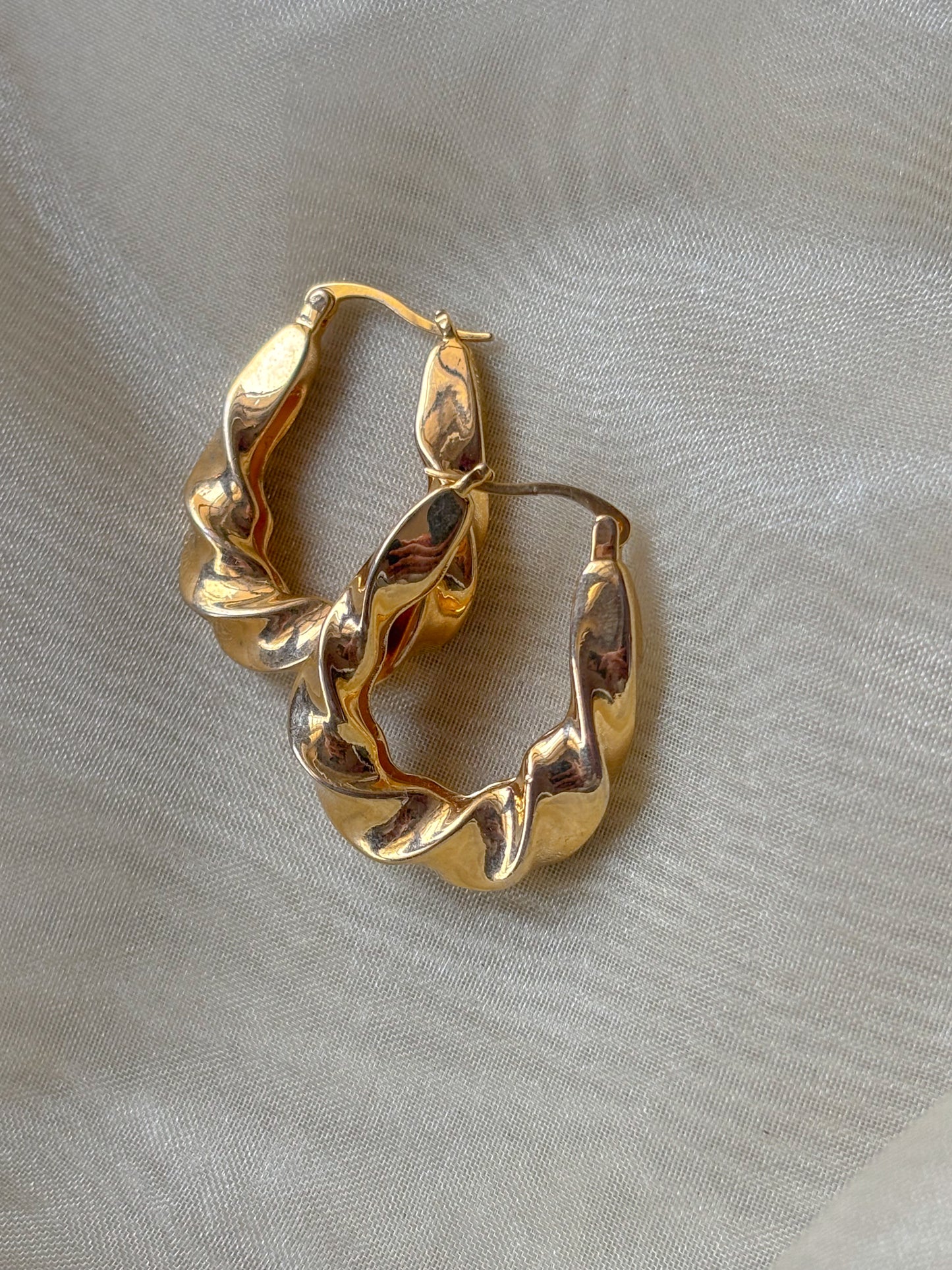 Gold Spiral Hoops
