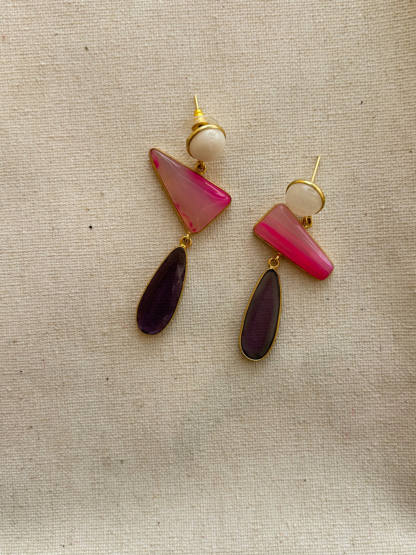 Marble Hue Natural Stone Earrings