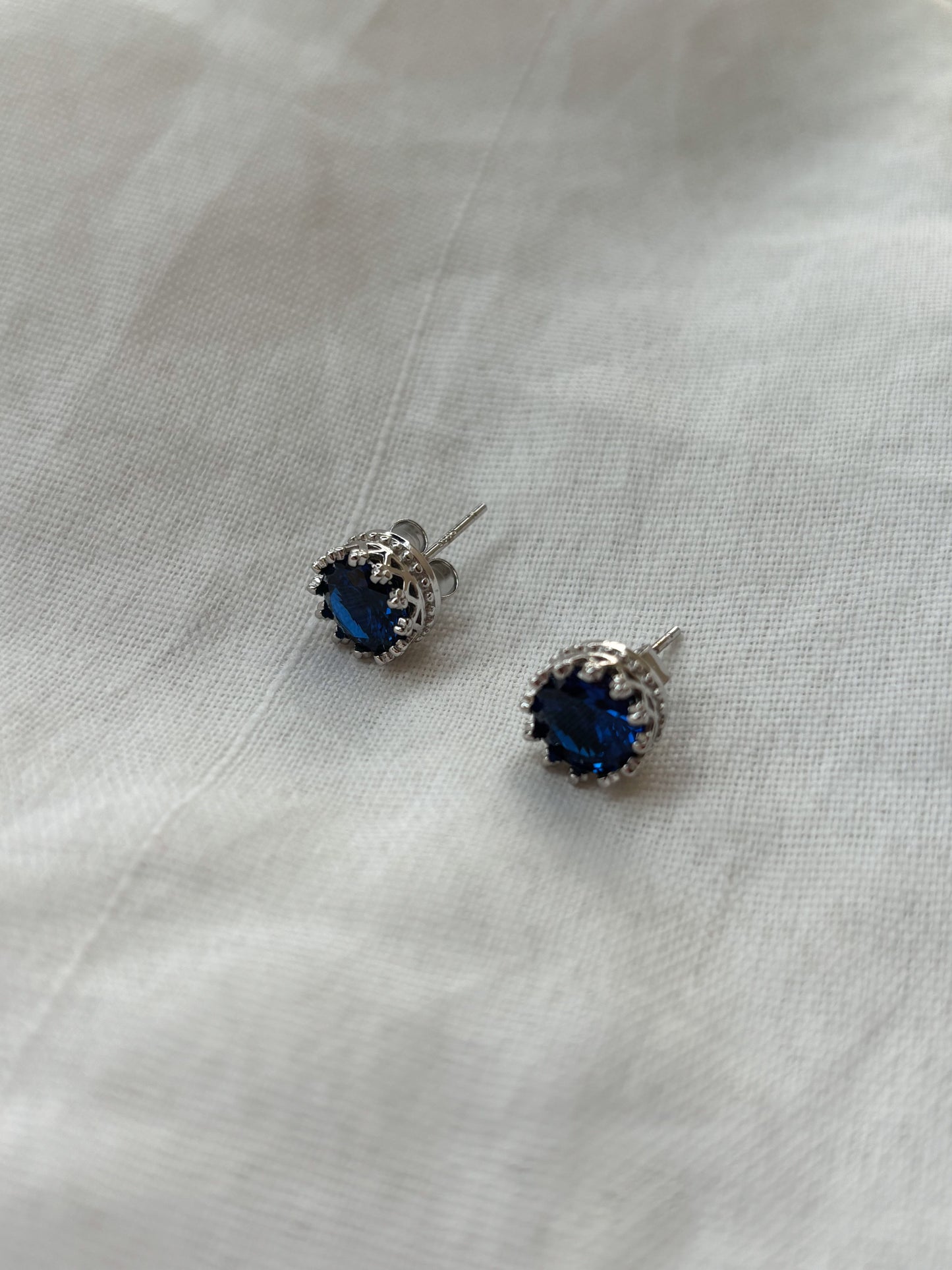 Vintage Sapphire Silver Studs
