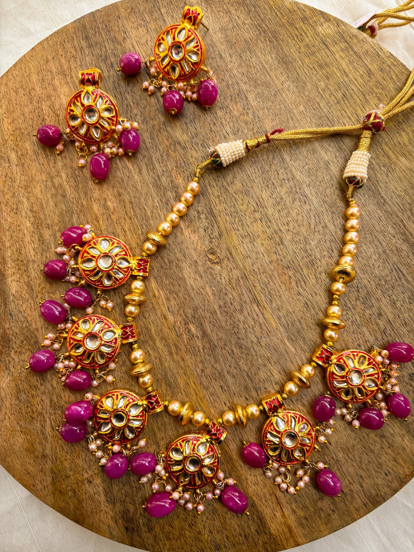 Prabha Meenakari Kundan Set