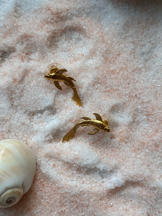 Mystic Pisces Golden Studs