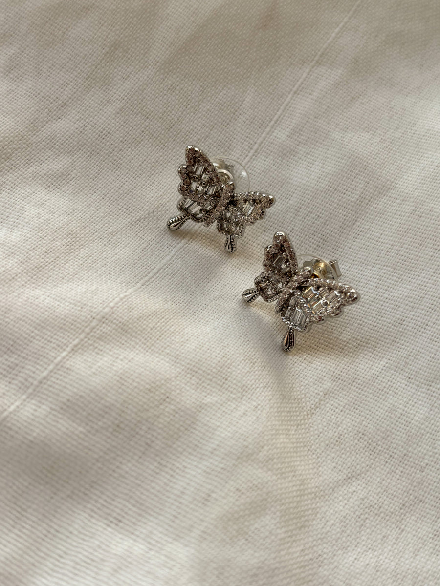 Regency Elegant Butterfly Silver Earrings