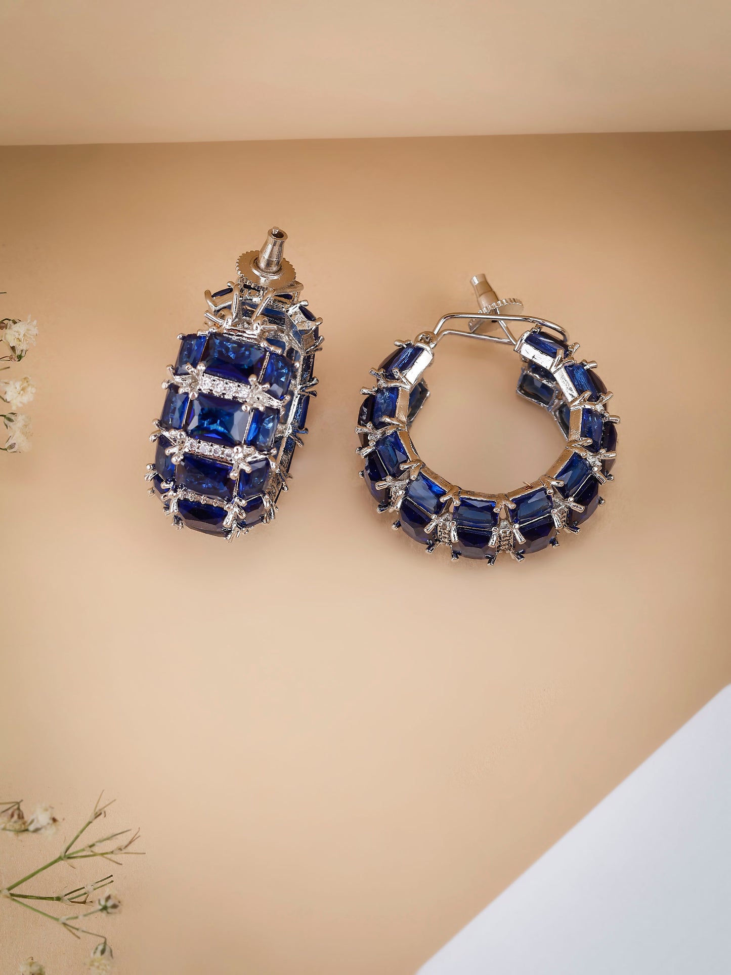 Azure Gemstone Hoops