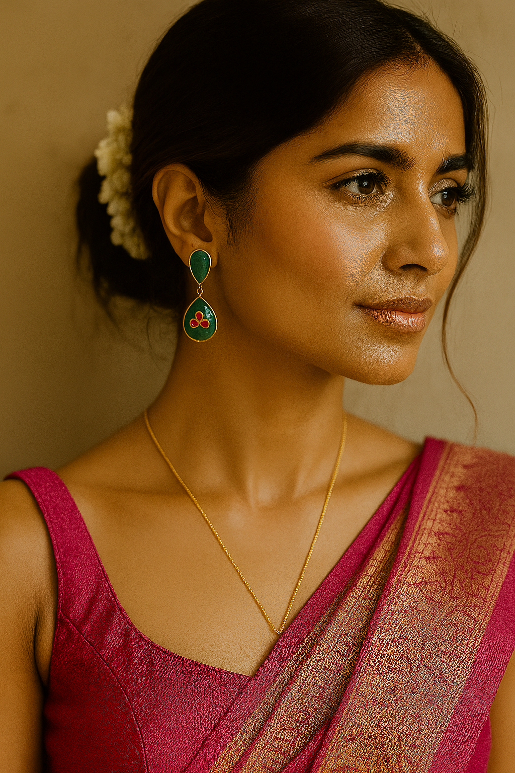 Emerald Petal Luxe Earrings