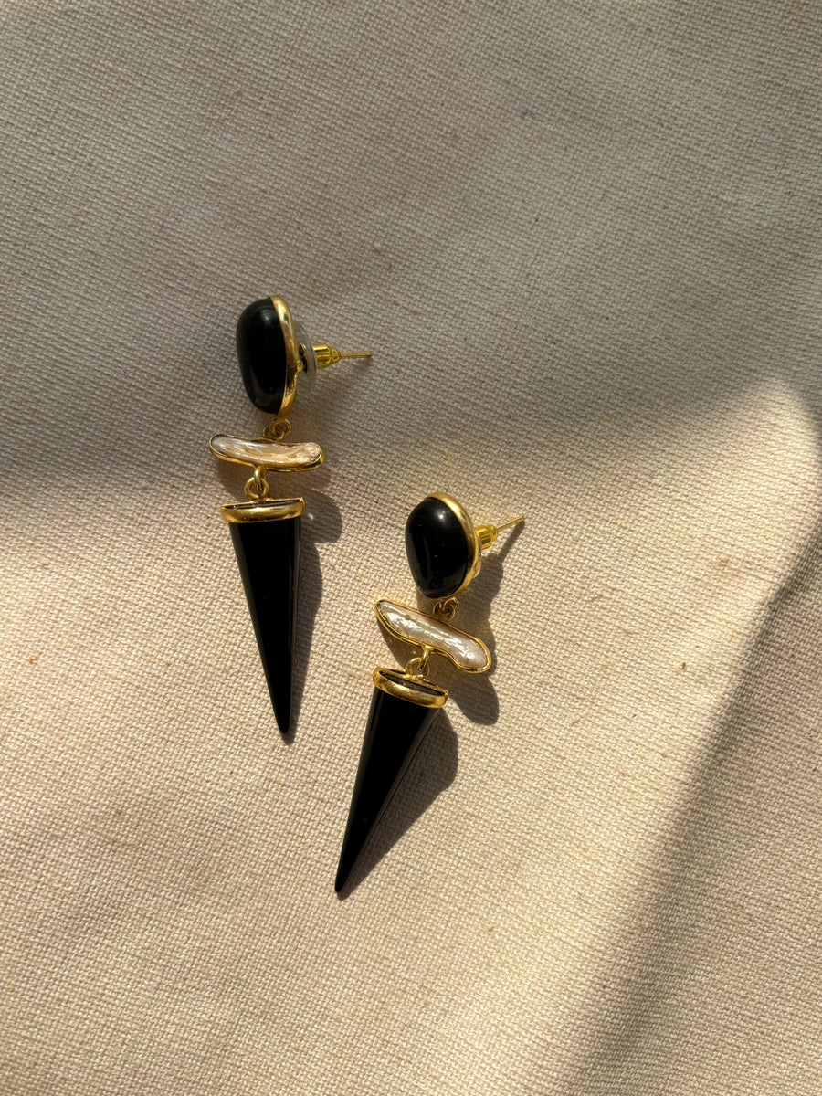 Raven Natural Stone Earrings