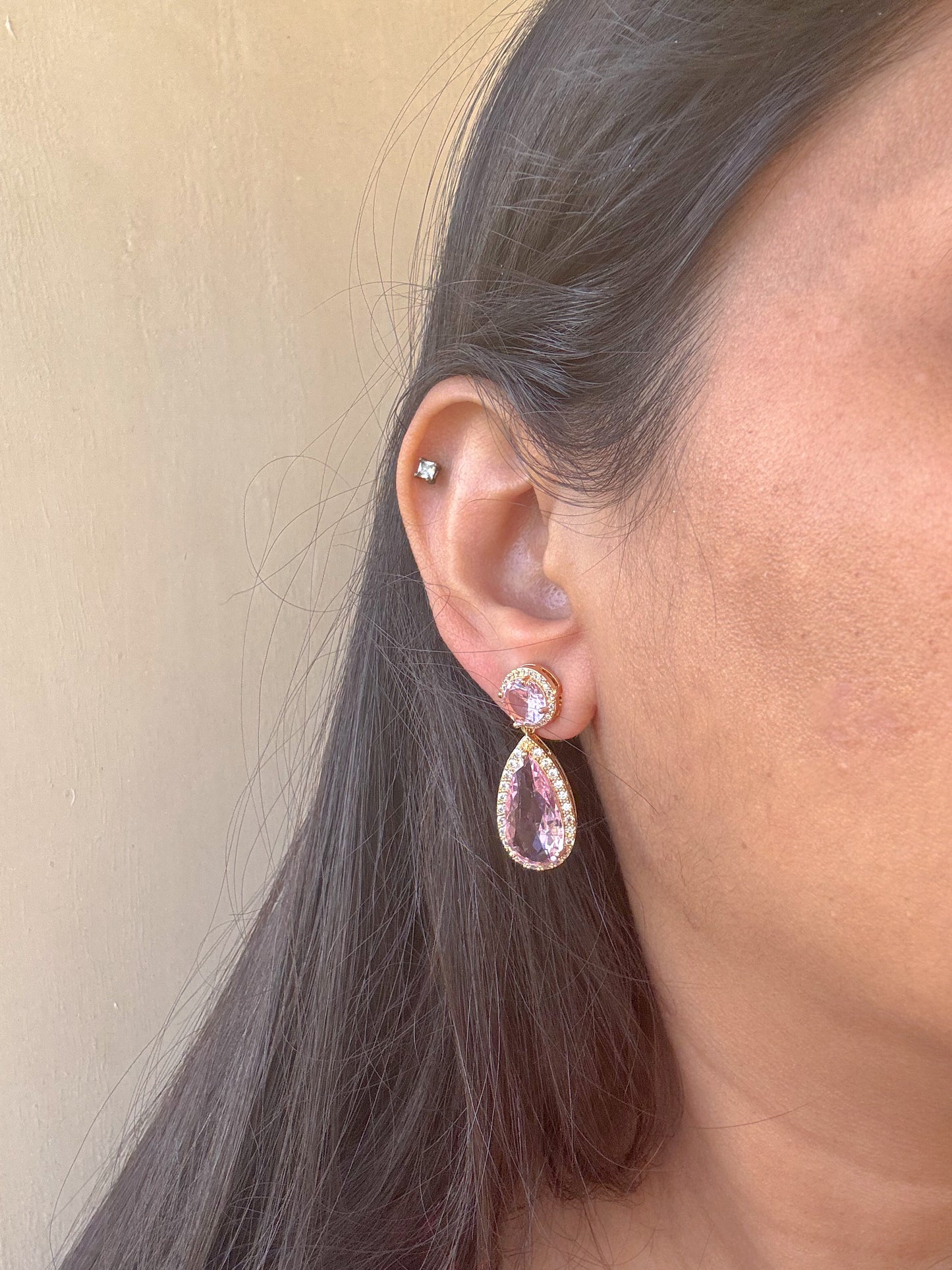 Blush Radiance Teardrop Earrings