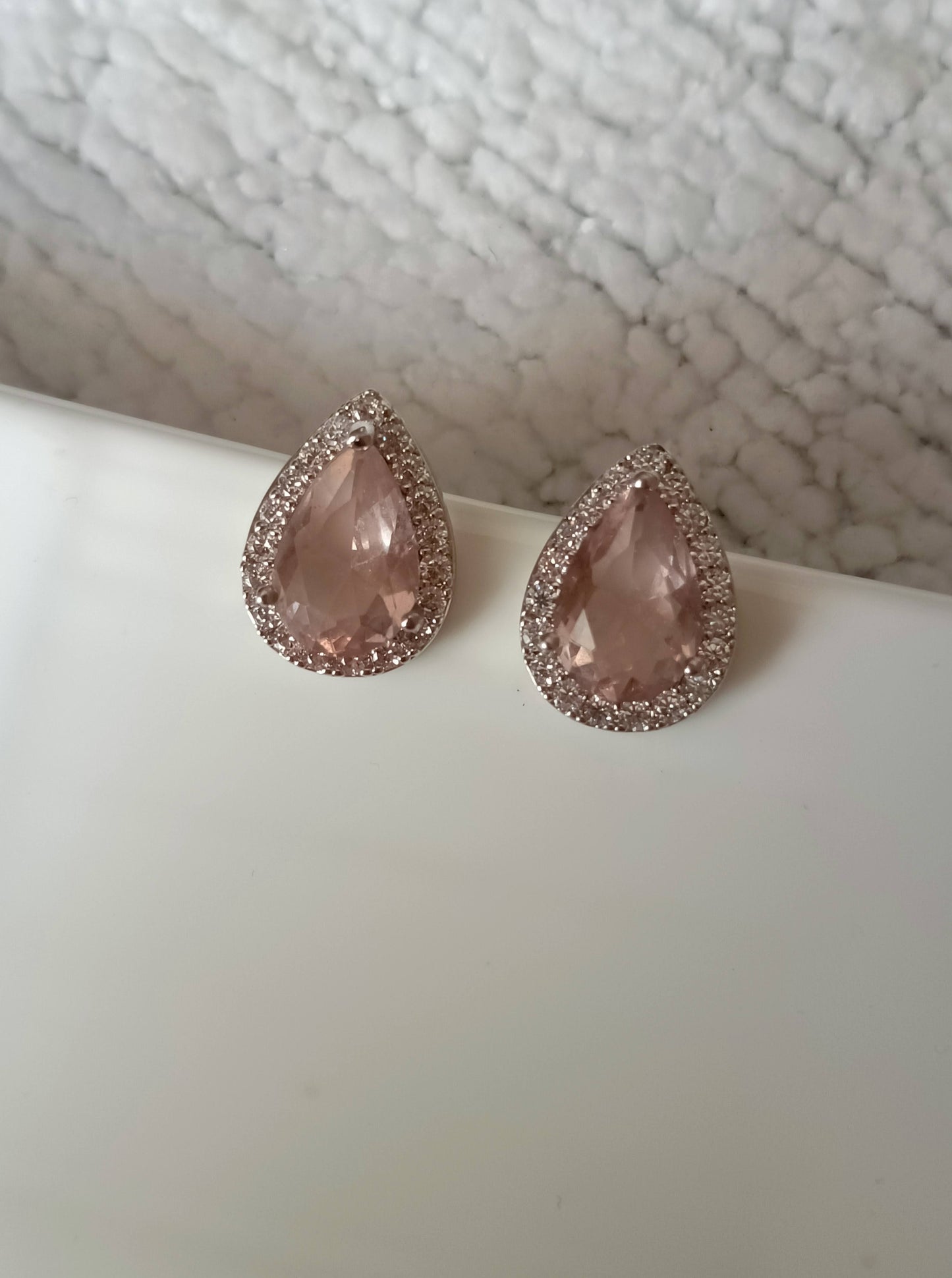 Blush Teardrop Stud