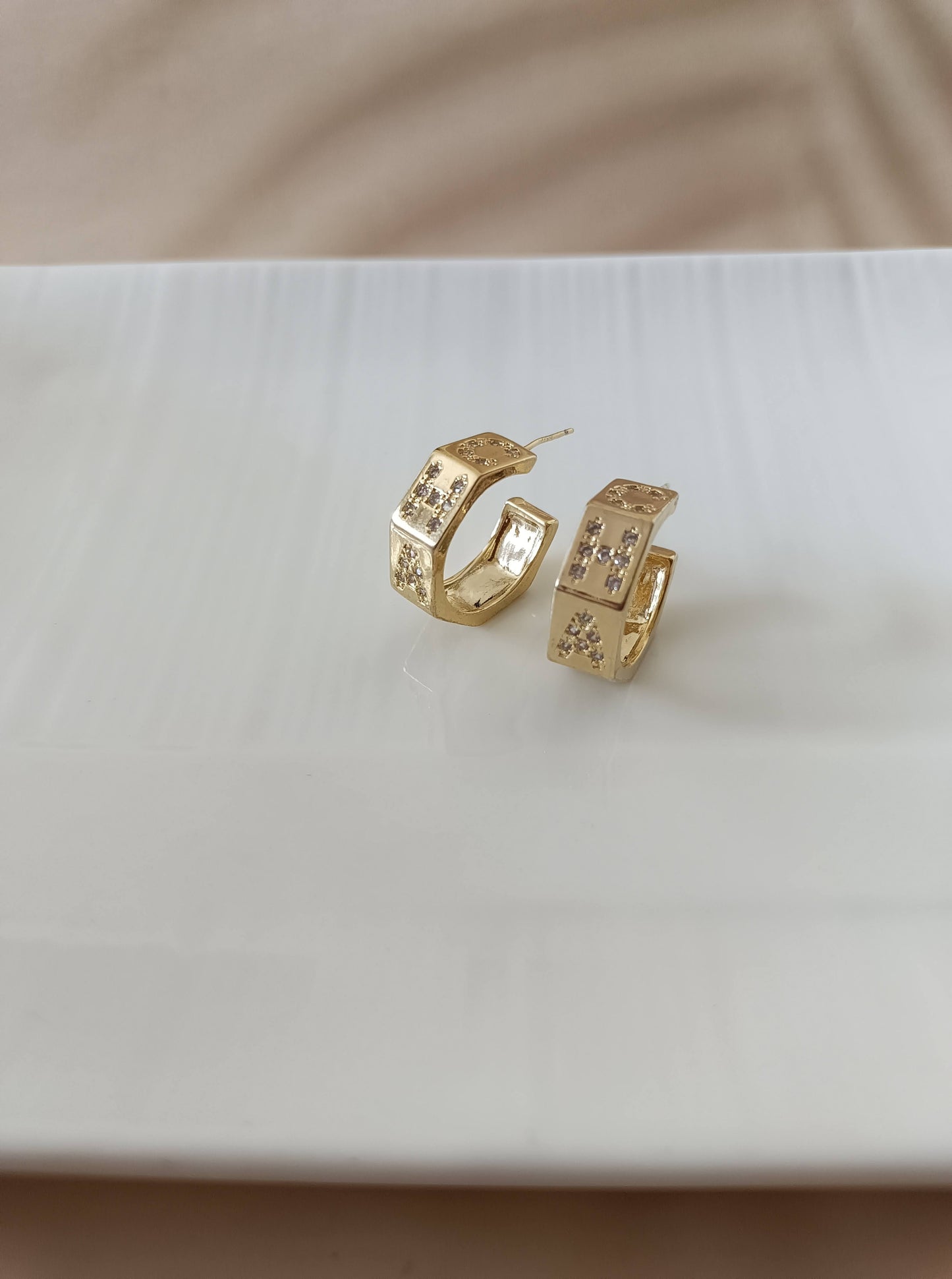 Chanel Lettered Small Hoops