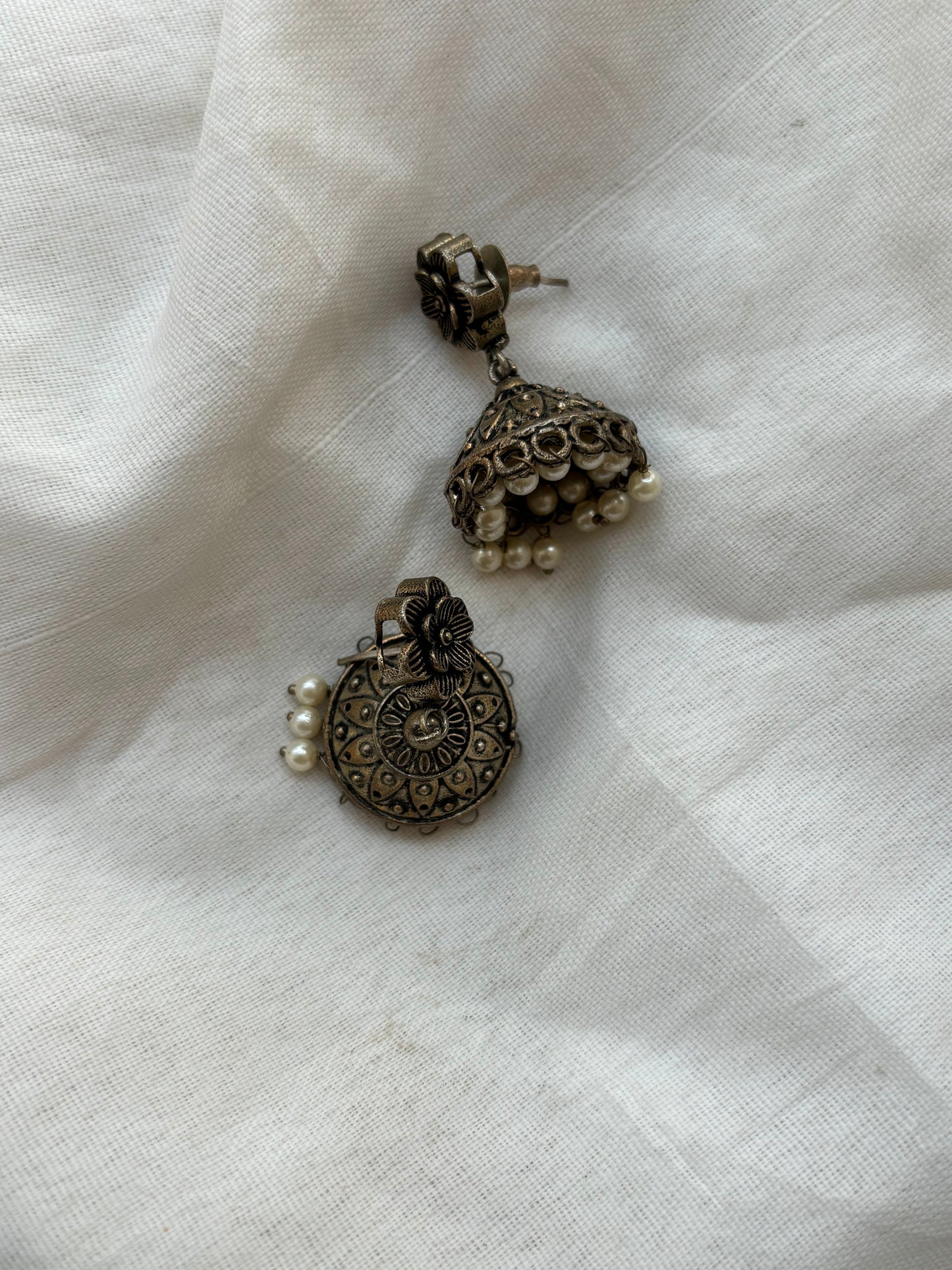 Ameena Phool Oxidized Jhumki