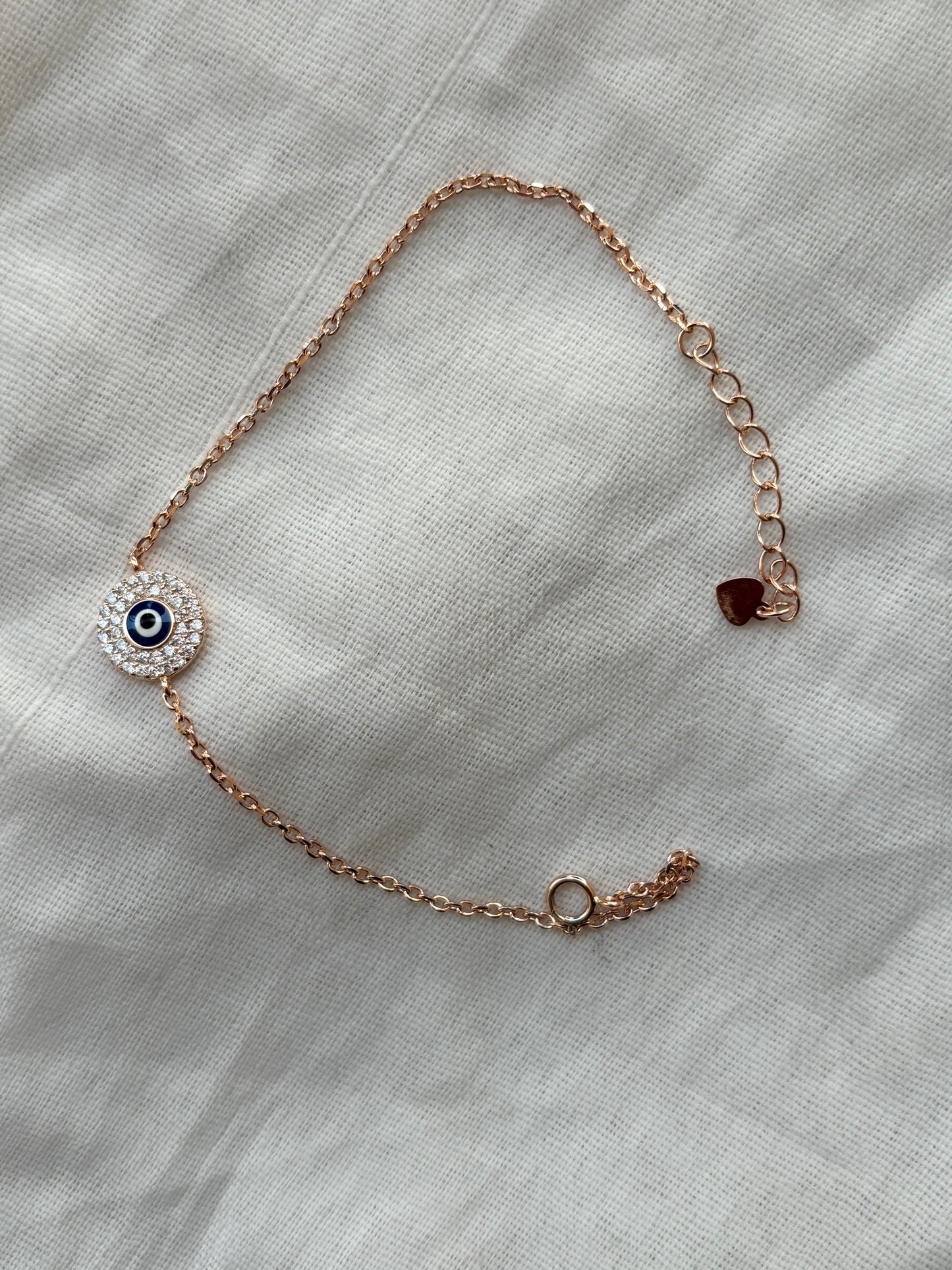 Rose-gold Evil Eye Silver Bracelet