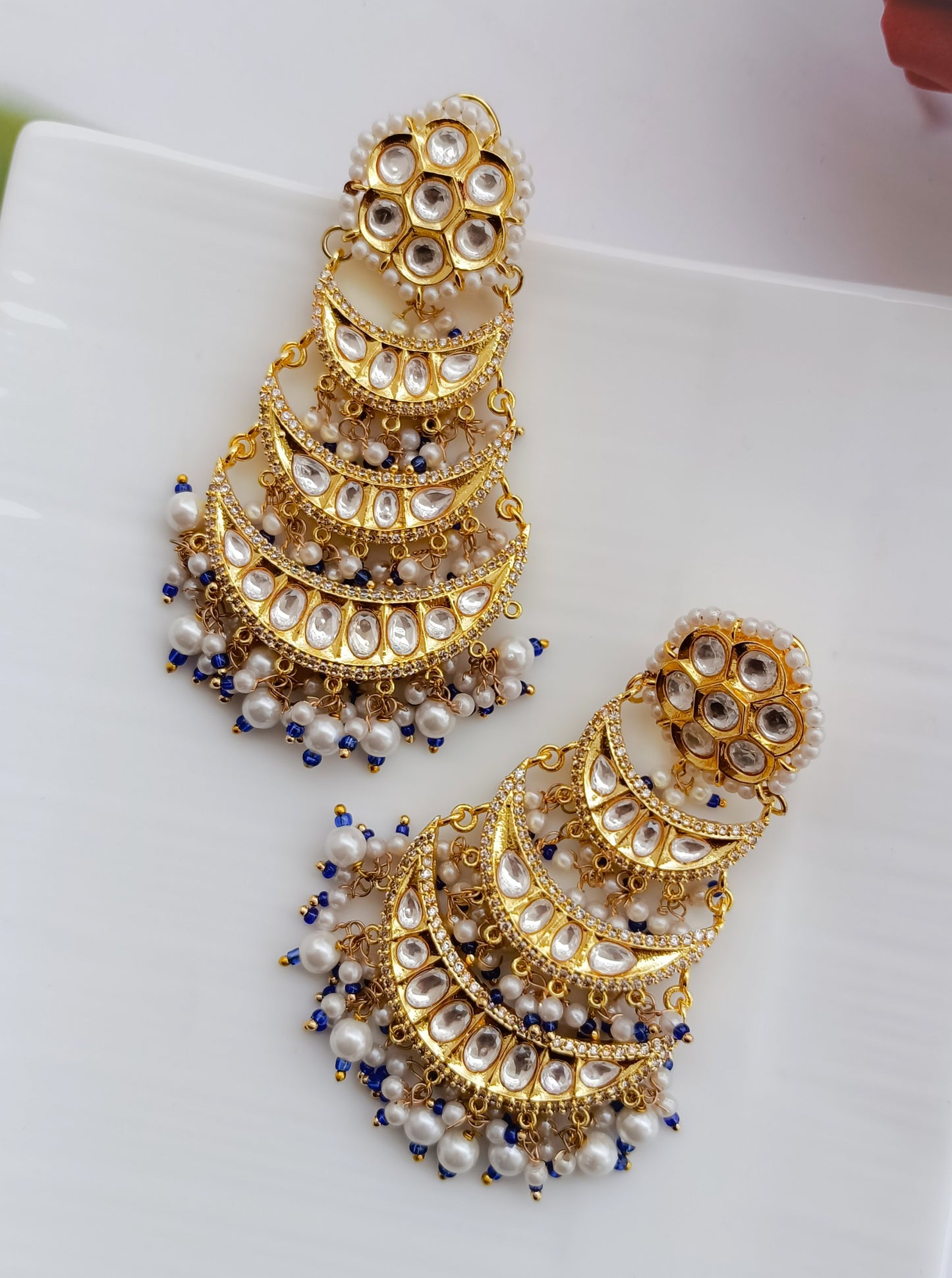 Pearlescent Kundan Danglers