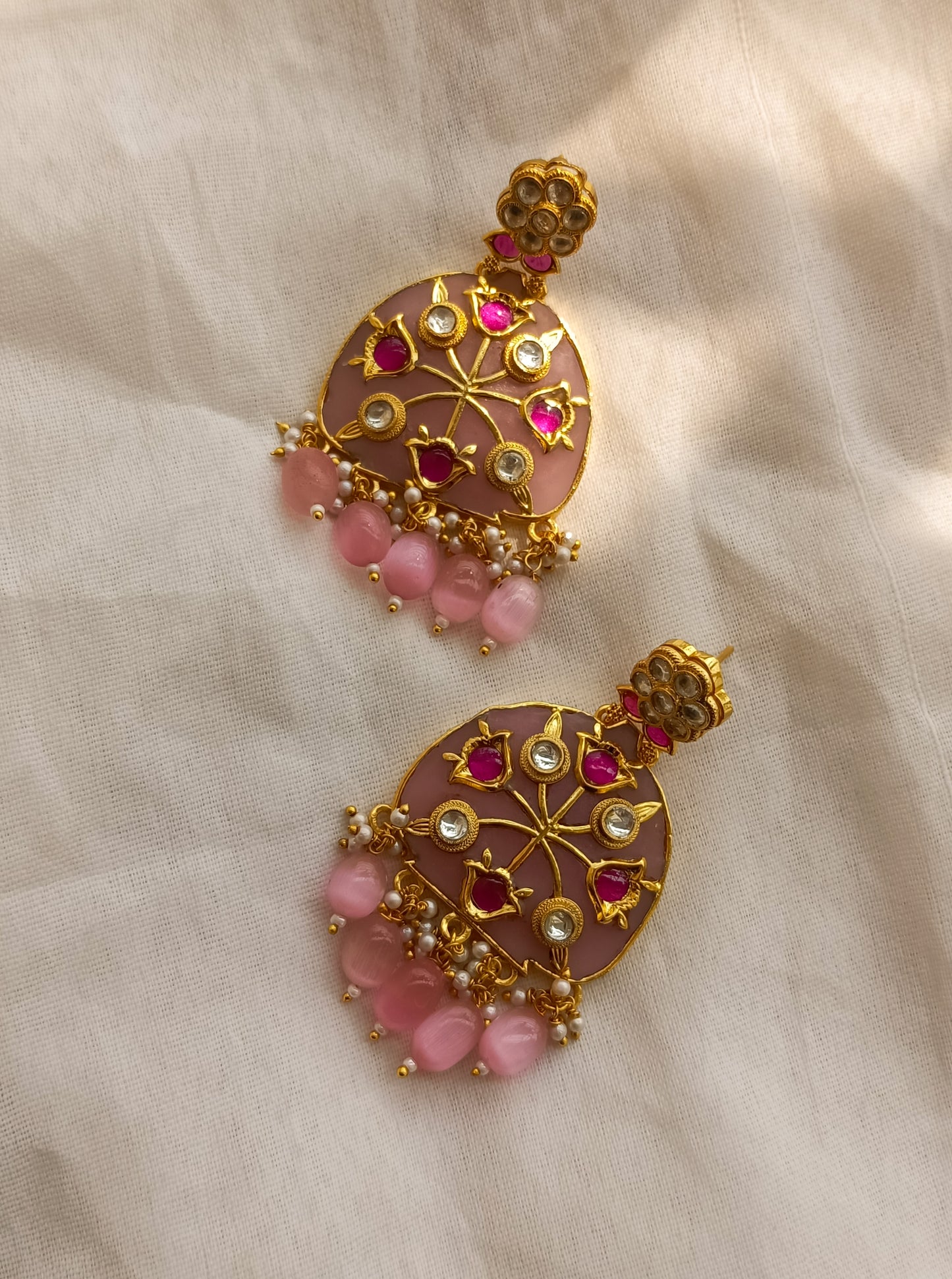 Blush Jewel with Red Sparks