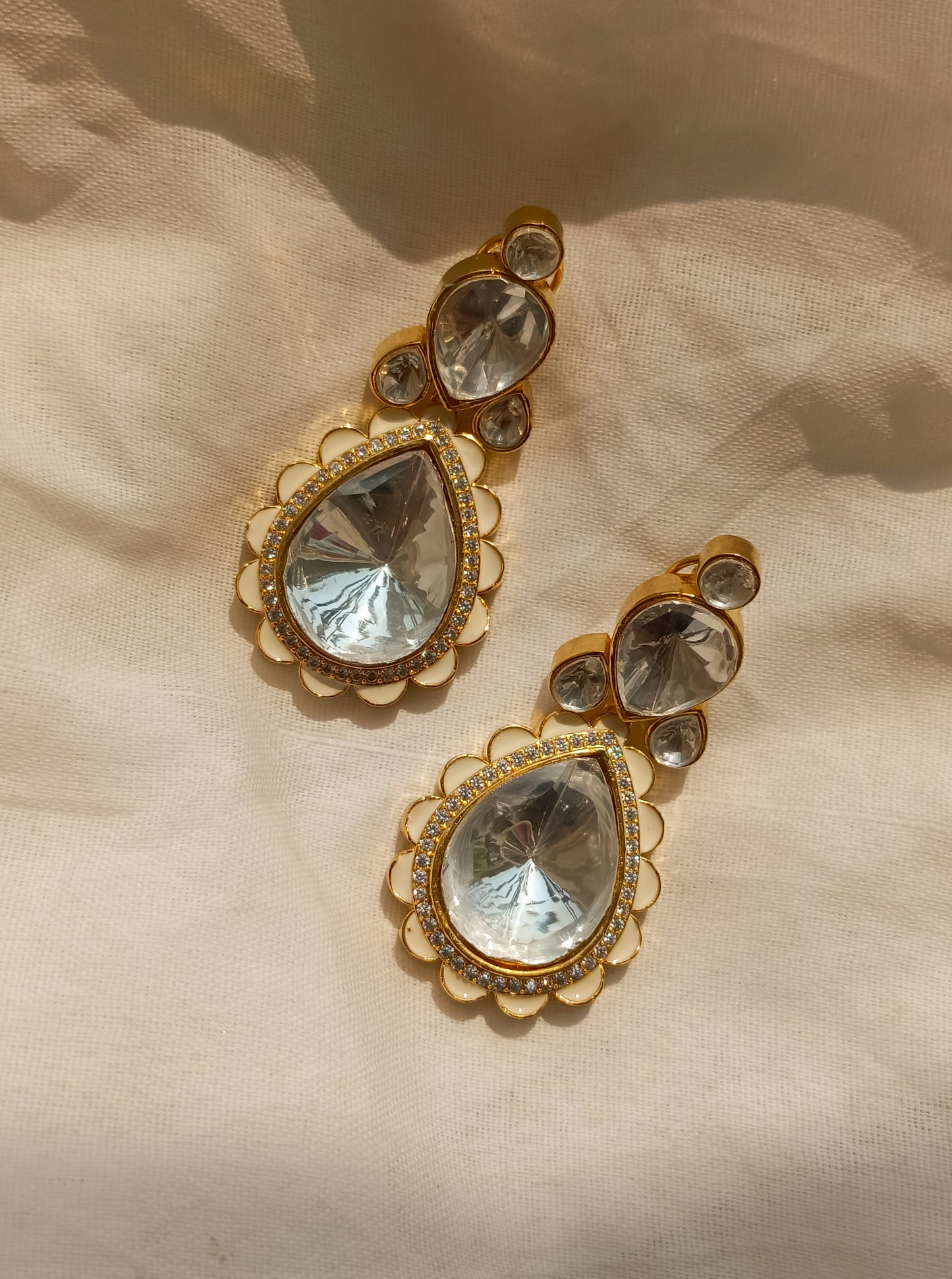 Dazzling Crystal Kundan Drops