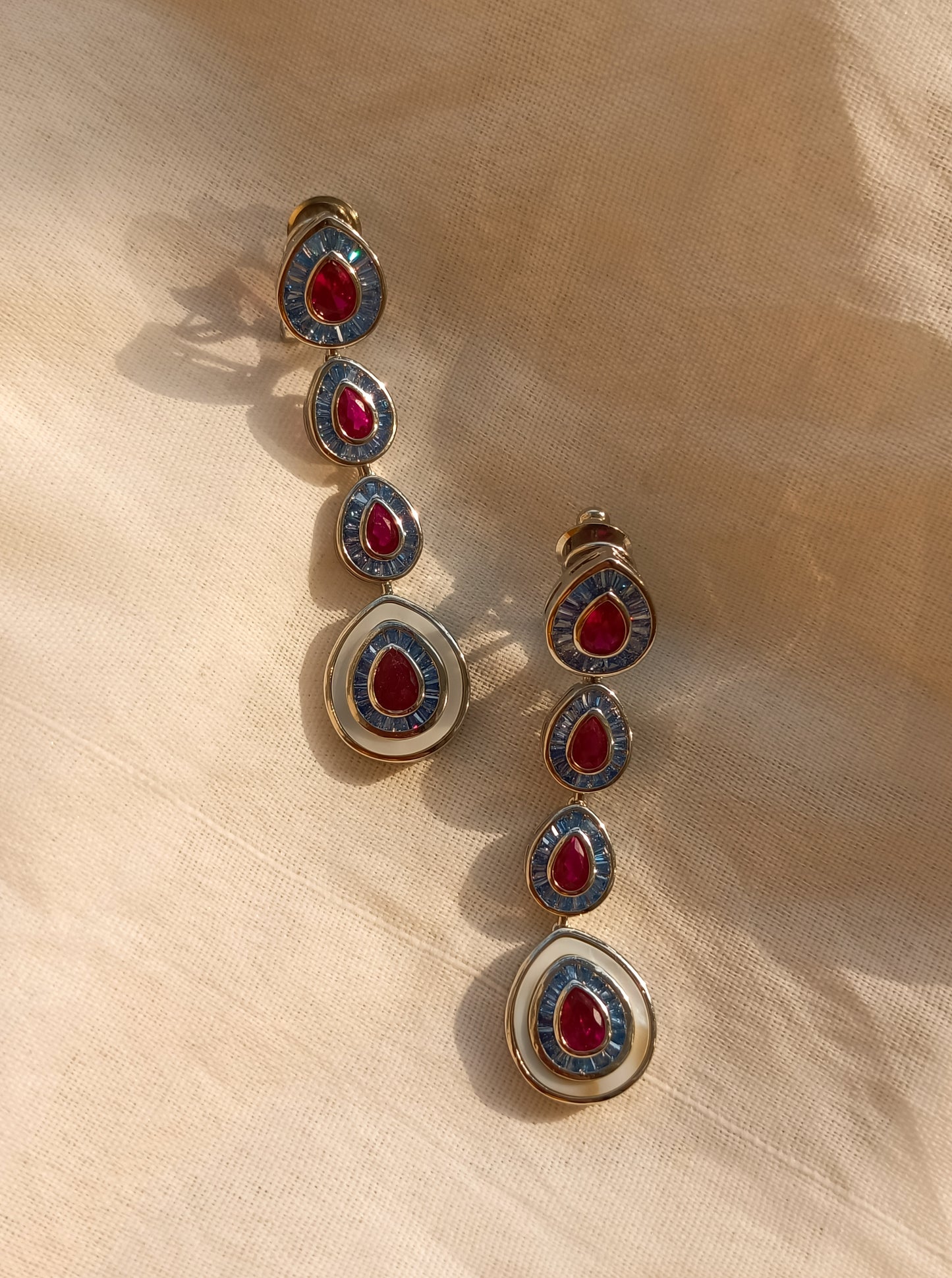 Sleek Red Teardrop Earrings