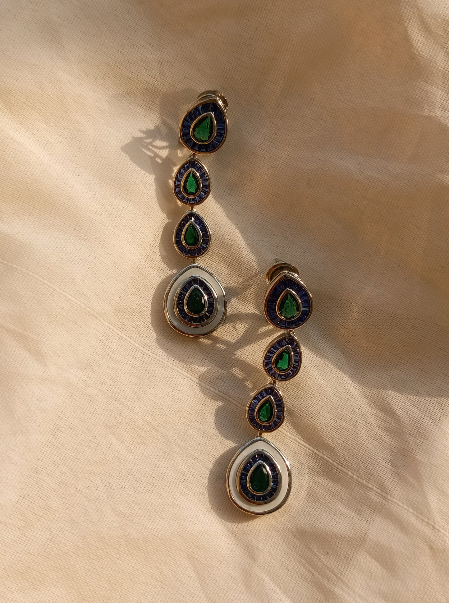 Sleek Blue Teardrop Earrings