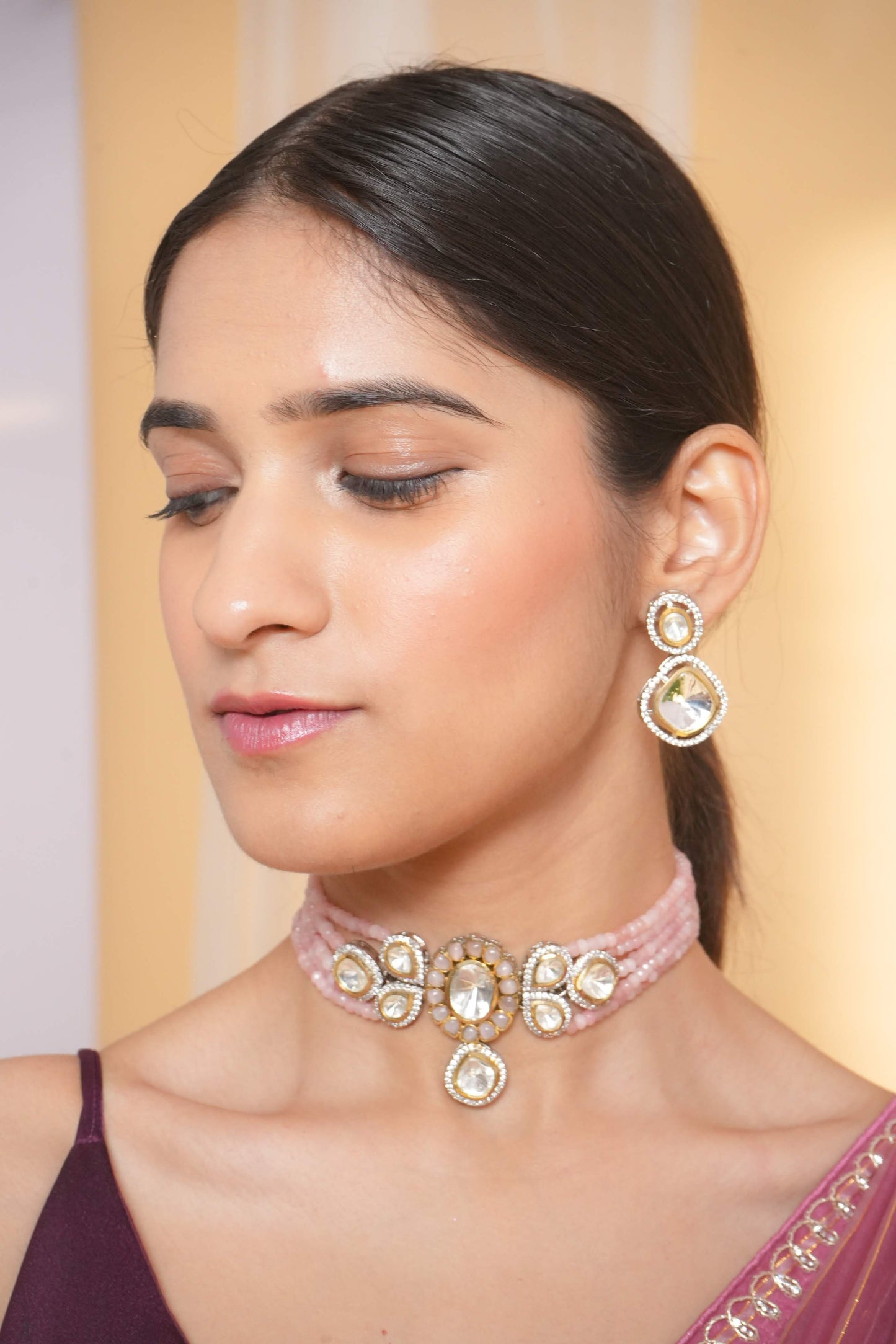 Pink Petal Charm Necklace