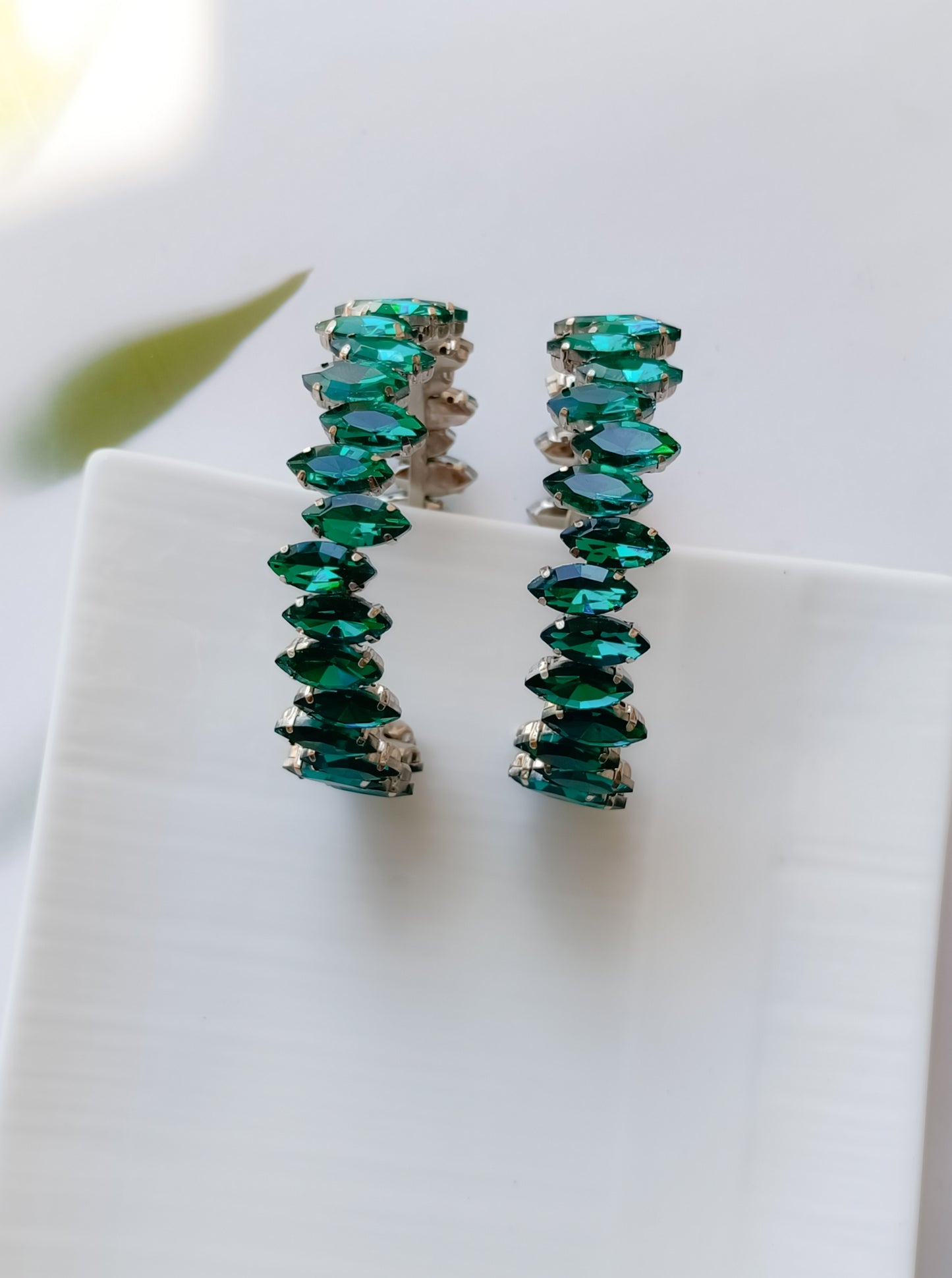 Radiant Emerald Hoops