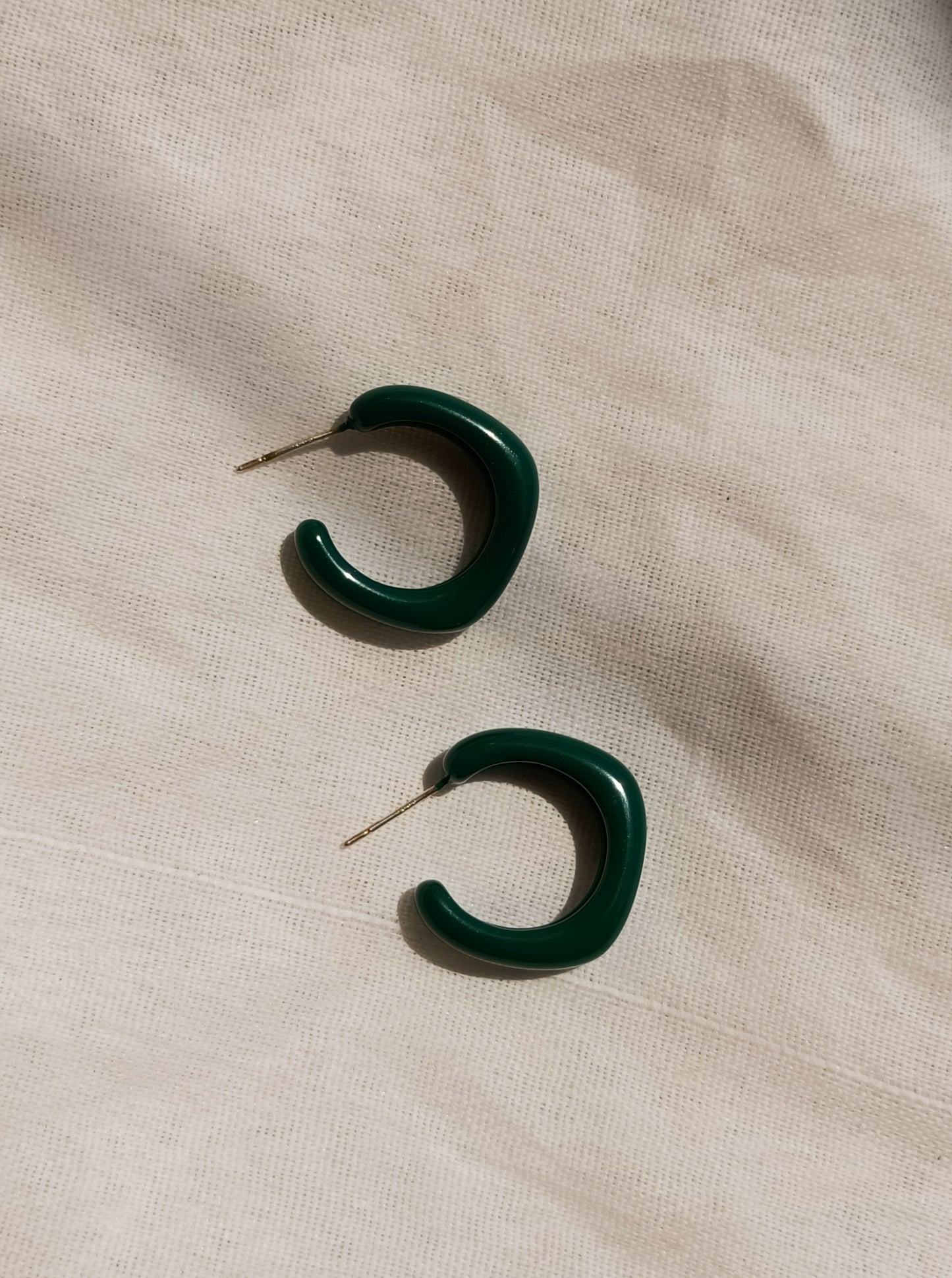 Emerald Dainty Hoops