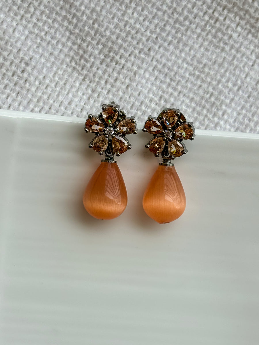Orange Opal Earrings