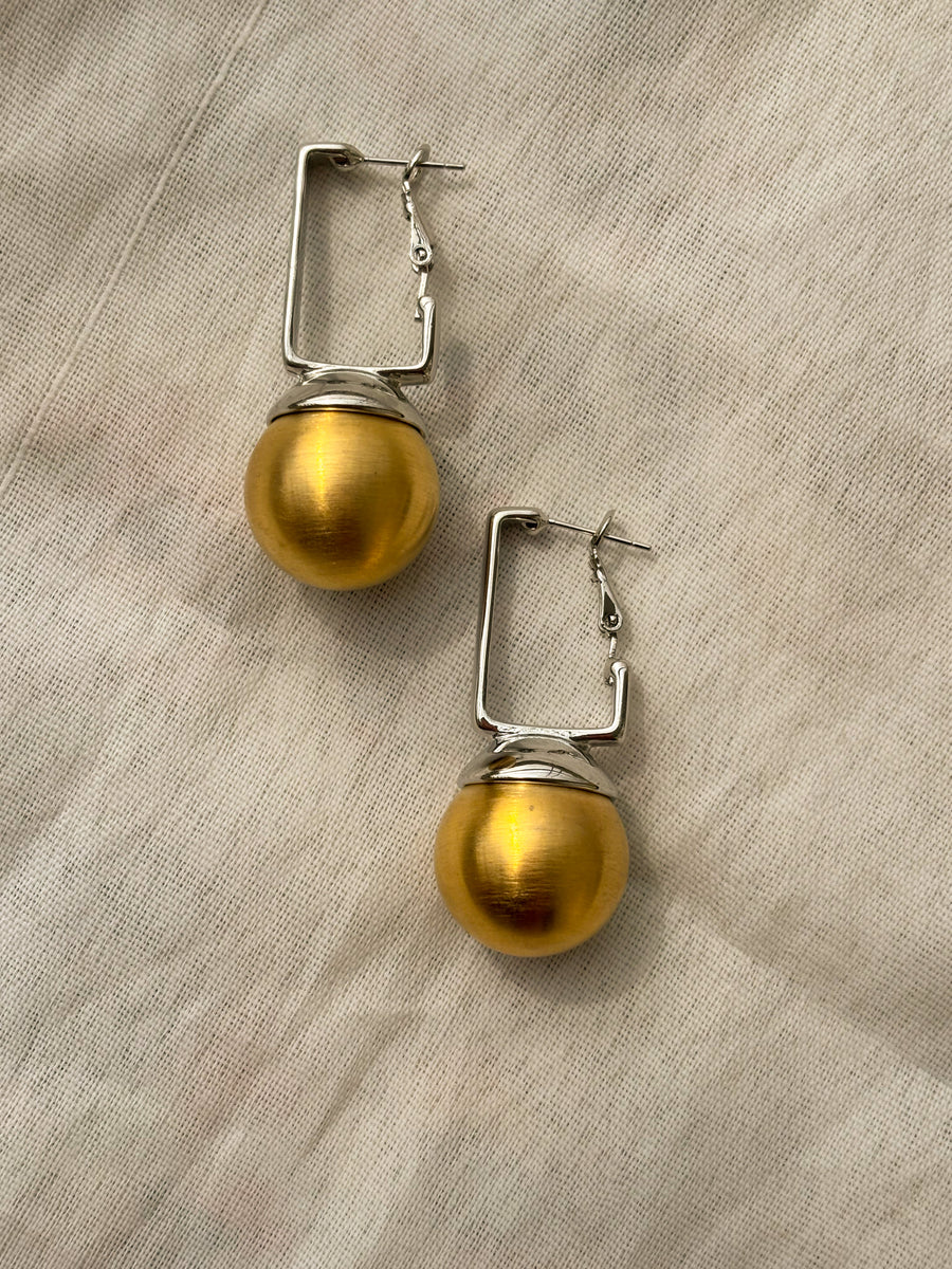 Lunar Gold Pearl Earrings