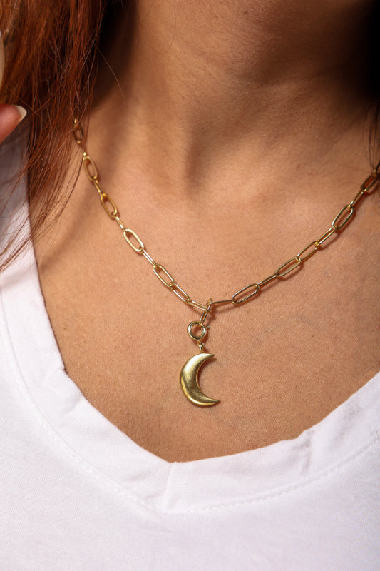 Golden Mystic Luna Symbolic Charm