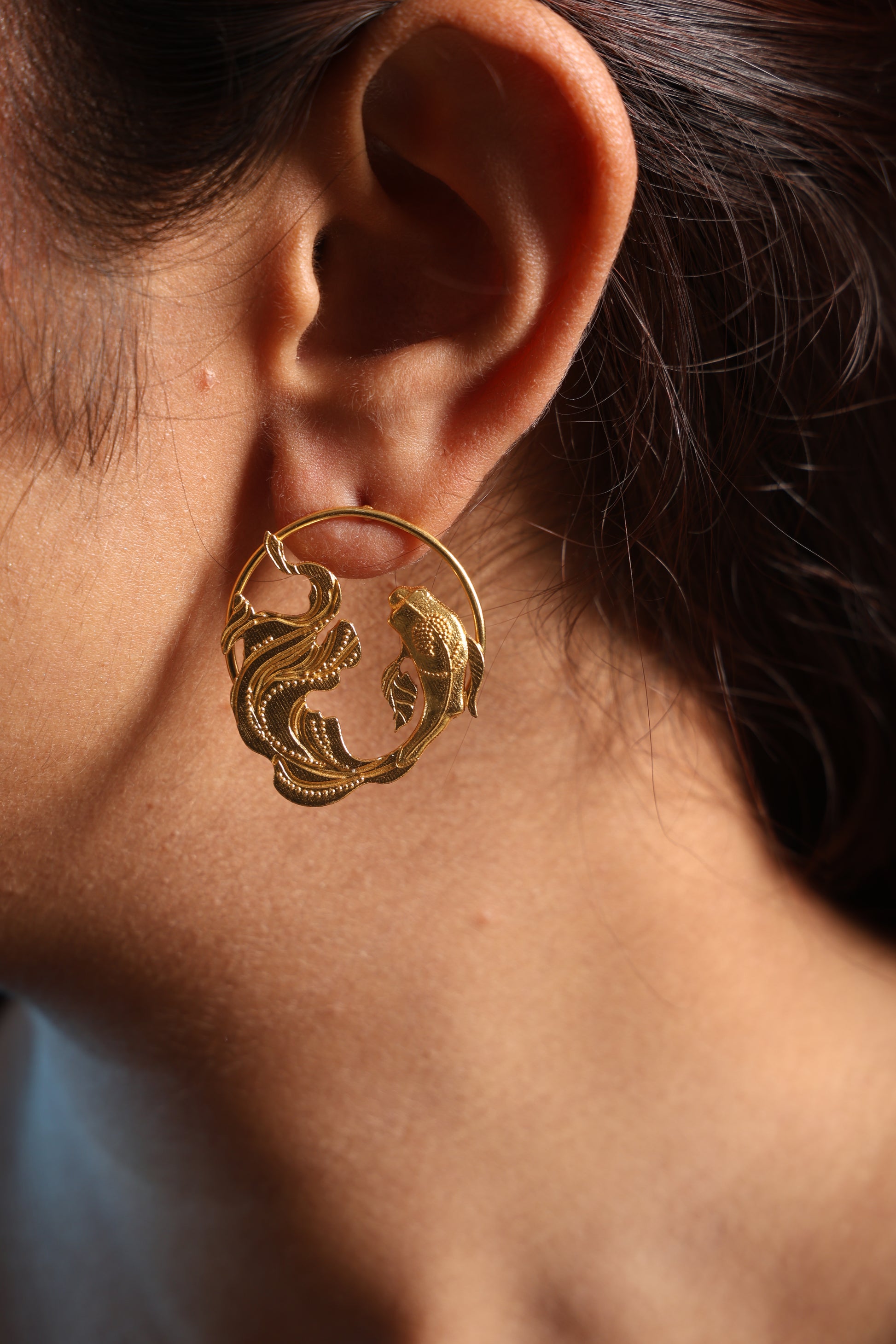 Sacred Koi Halo Earrings