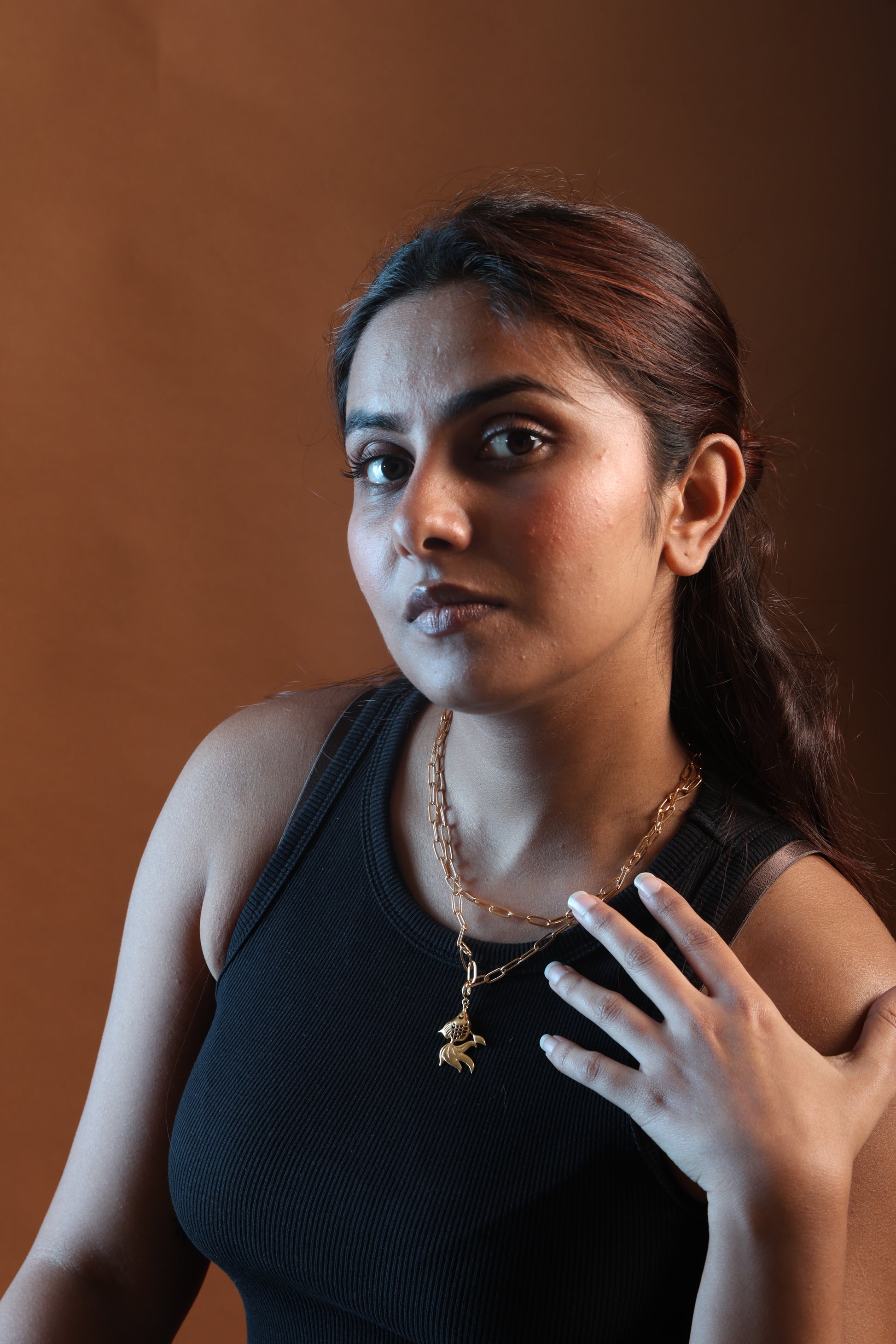 Golden Ocean Muse Charm Necklace