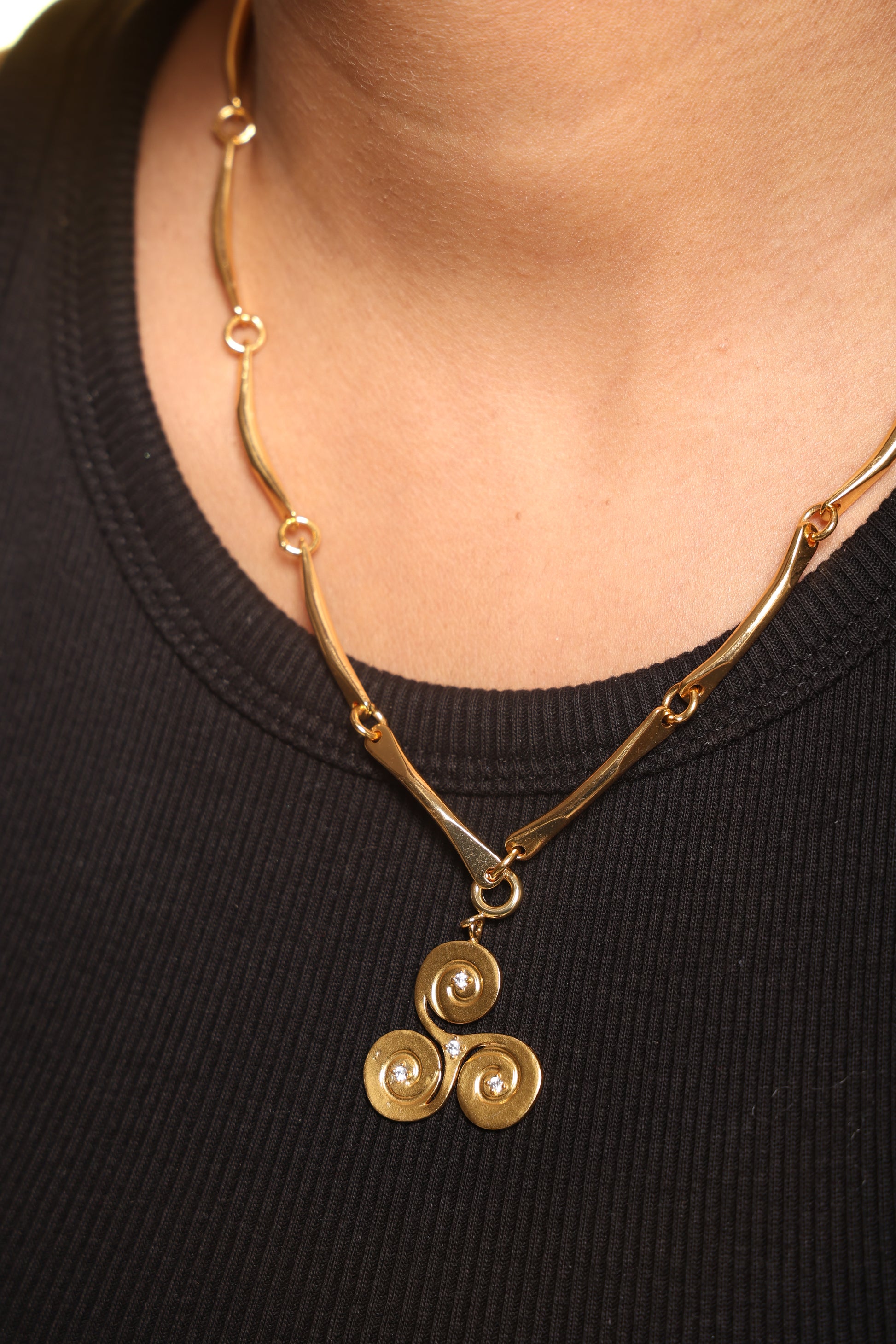 Symbolic Trinity Swirl Charm Pendant