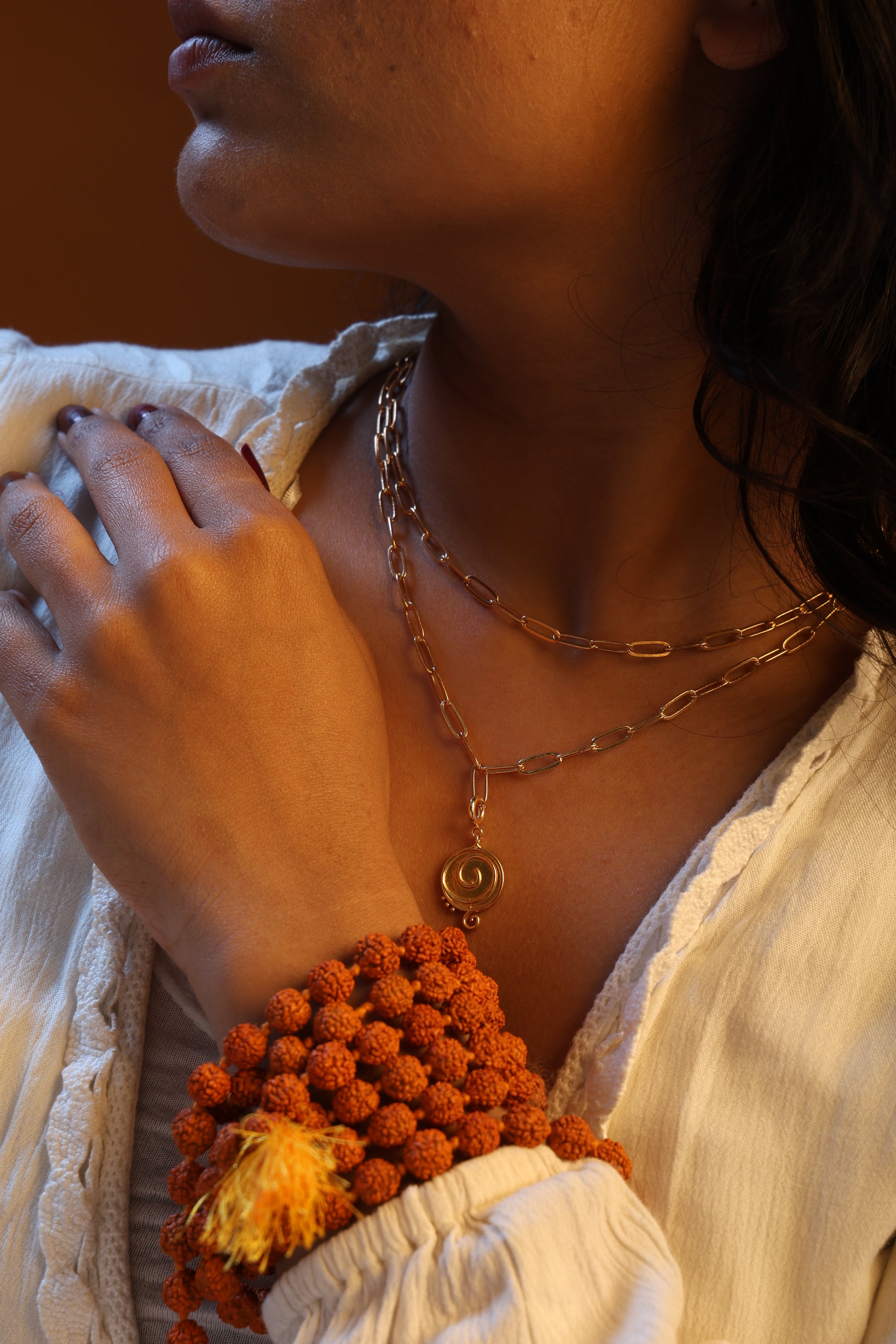 Golden Eternal Spiral Charm 