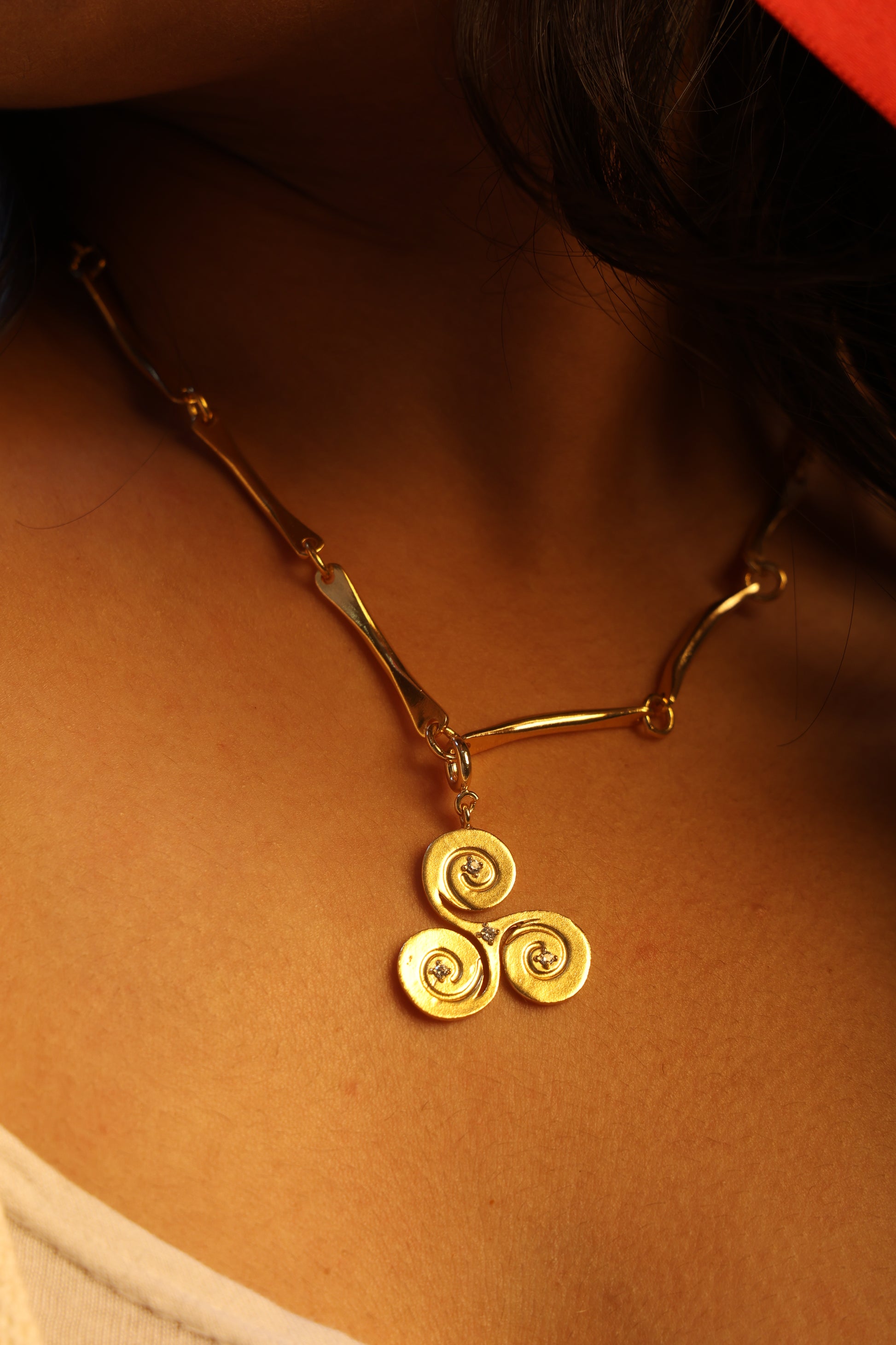 Symbolic Trinity Swirl Charm Pendant