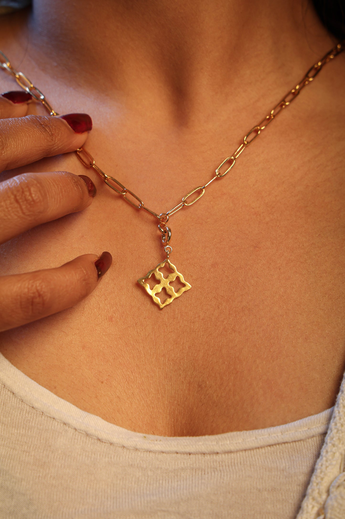 Golden Sacred Lattice Charm
