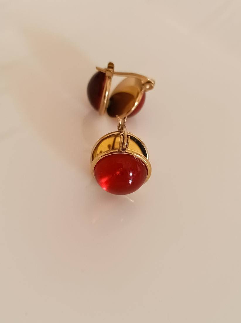Red Sphere Earrings