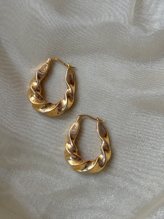 Gold Spiral Hoops