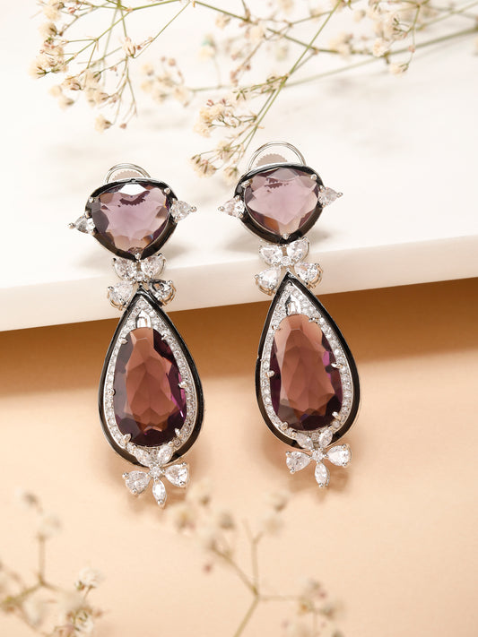 Brown Double Blossom Earrings