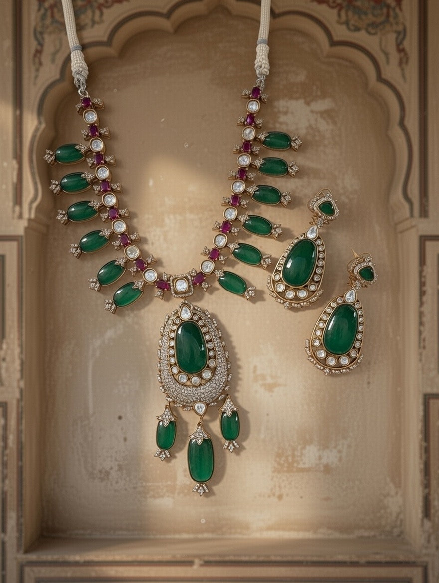 Shringar Emerald Bridal Set